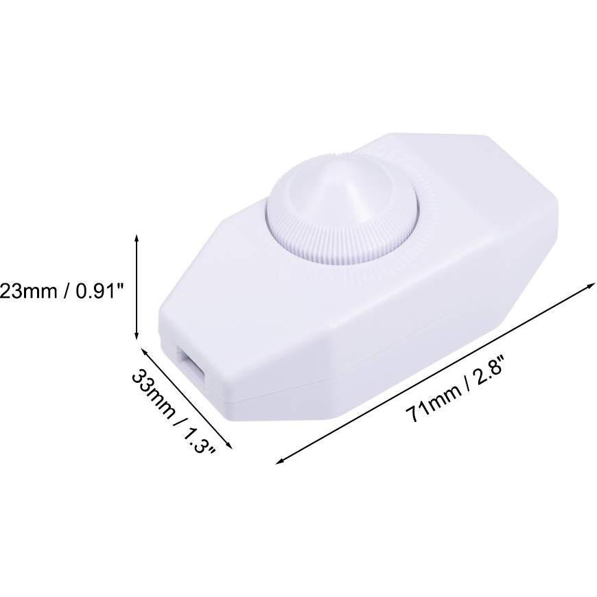 Interruptor de Cordón Rotativo uxcell AC 250V 2A 100W Blanco (Paquete de 2)
