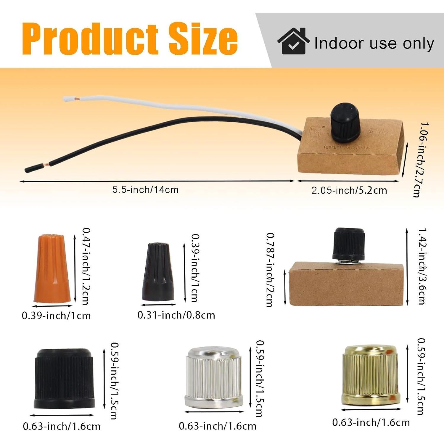 Interruptor Regulador 200W Ketofa para Lámparas Incandescentes