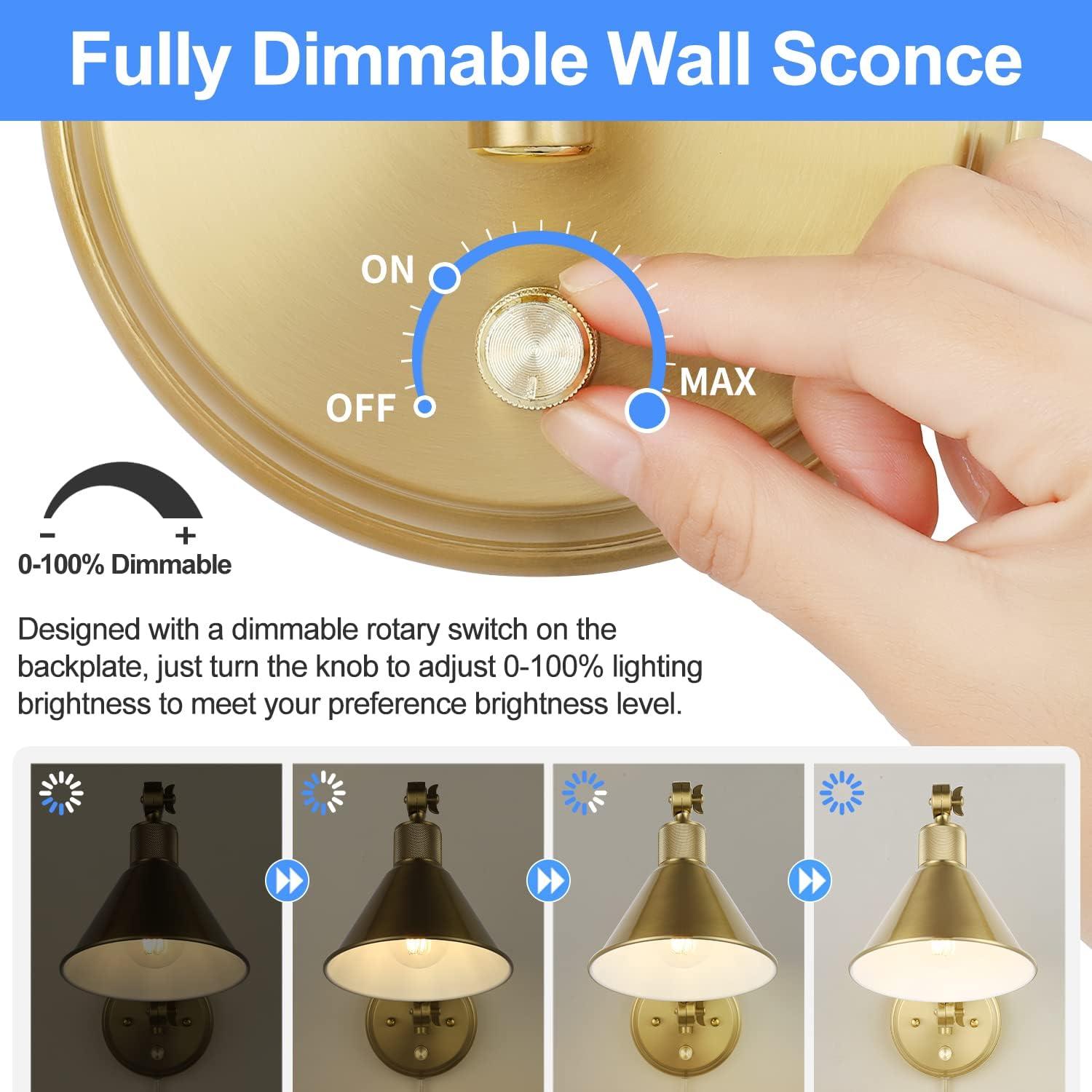 Aplique de pared TRLIFE set de 2 con bombillas LED regulables