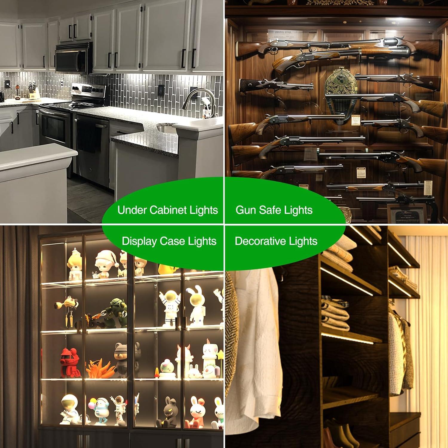 AIBOO Iluminación Bajo Gabinete 12W CCT Regulable Kit 4 Barras