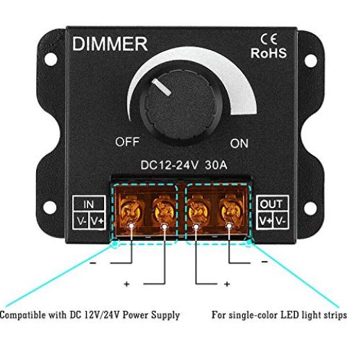 Controlador de Atenuación LED SUPERNIGHT 12-24V 30A PWM