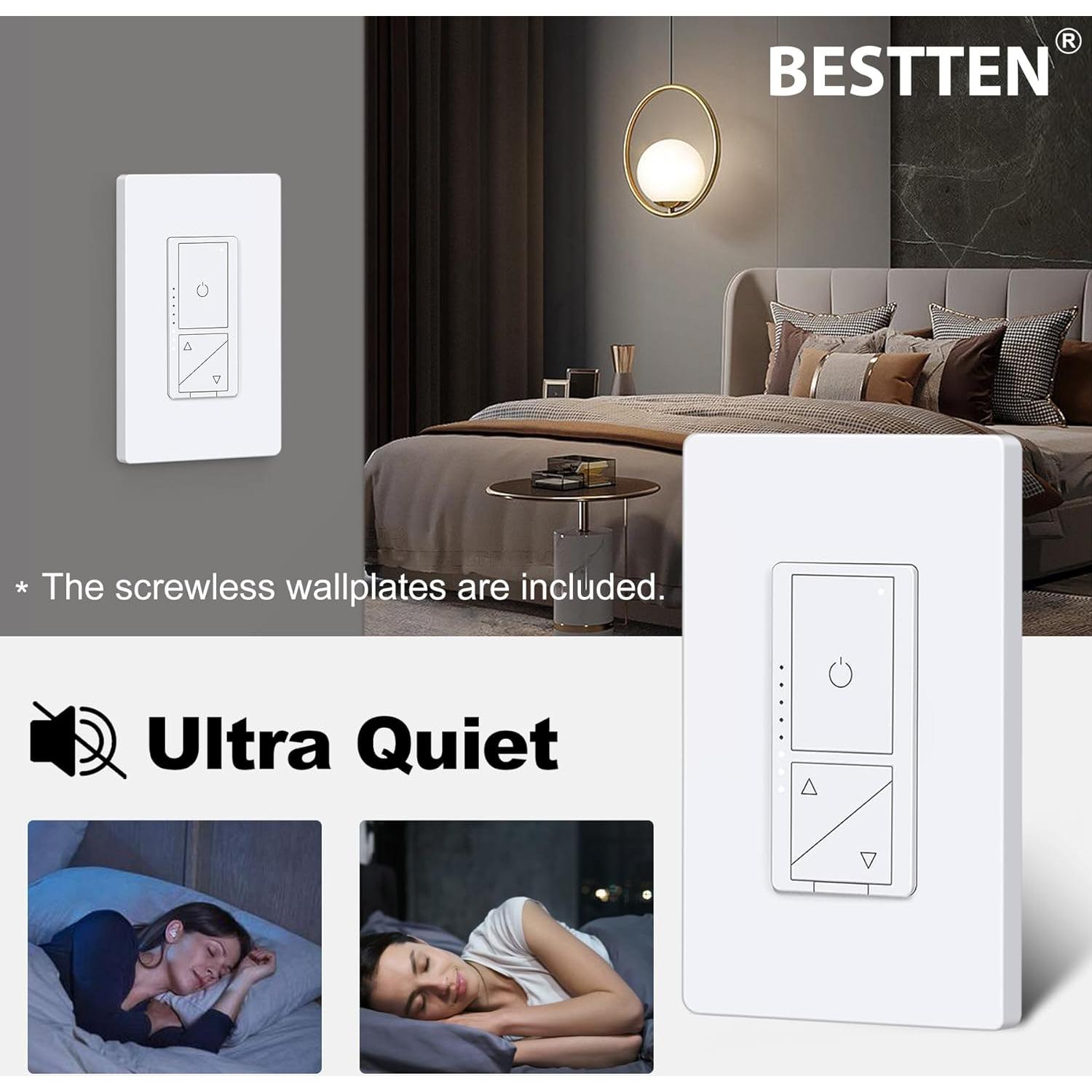 Interruptor Regulador Digital BESTTEN 1 Polo 3 Vías LED Blanco