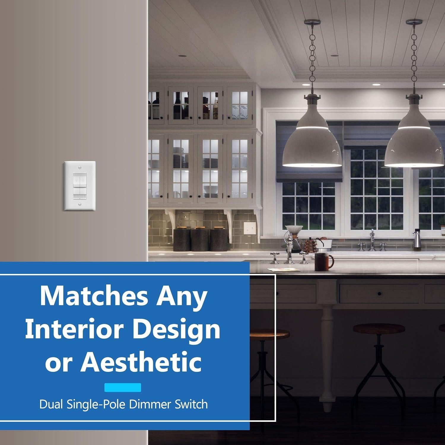 Interruptor Dimerizado Dual LIDER Blanco 400W CFL/LED