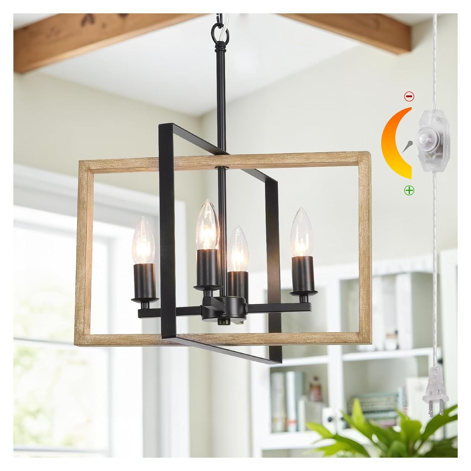 Lámpara de Araña Regulable HOXIYA 4 Luces 6m Enchufable