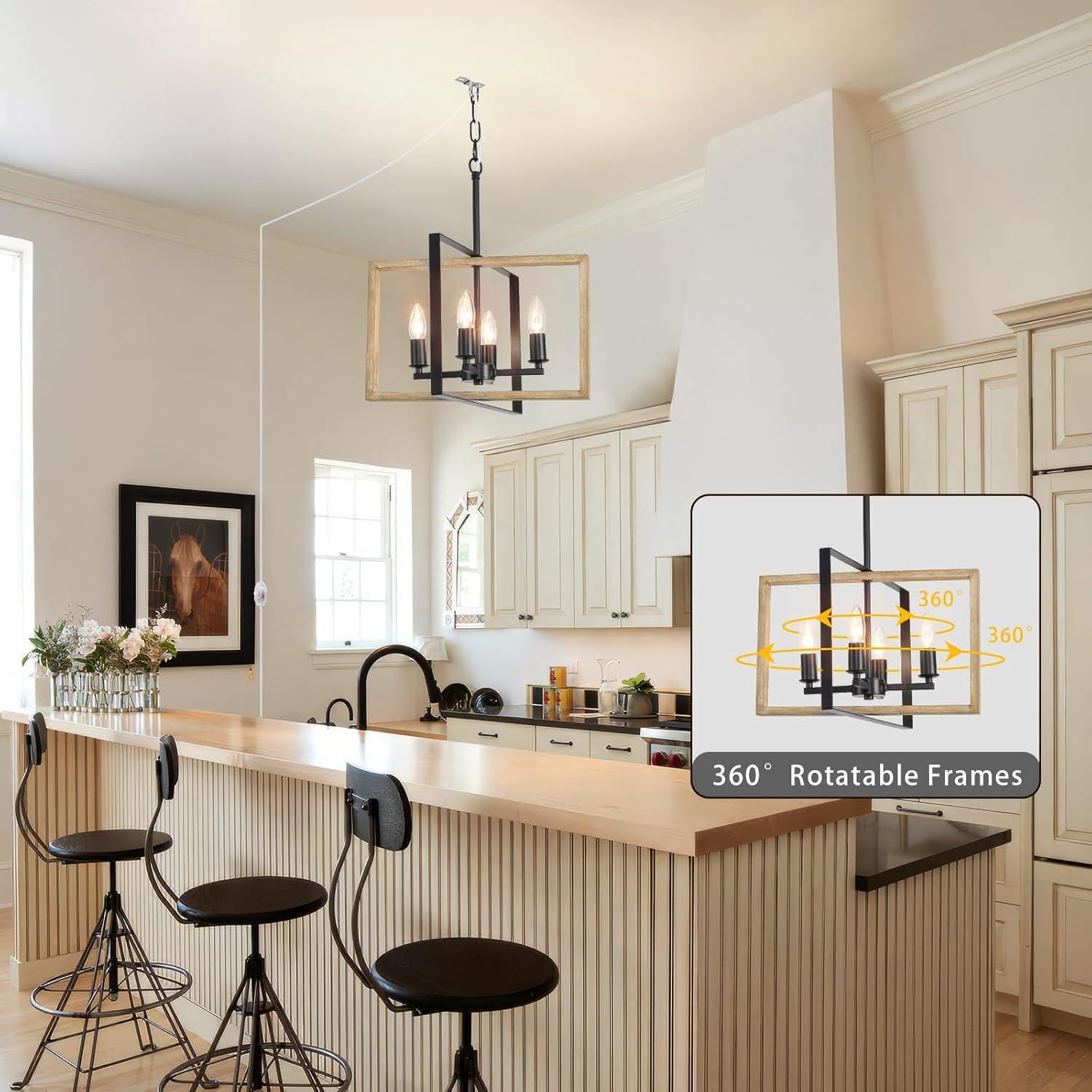 Lámpara de Araña Regulable HOXIYA 4 Luces 6m Enchufable