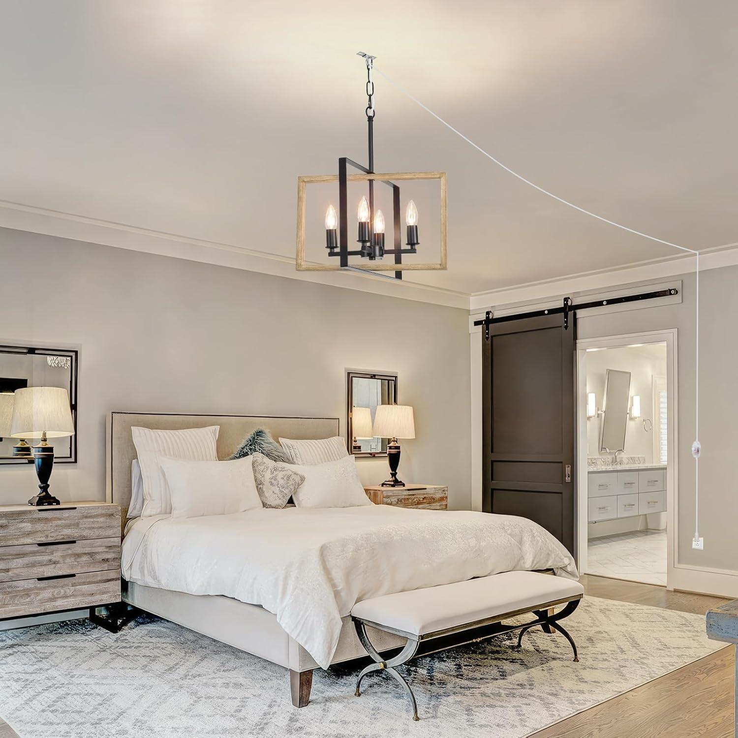 Lámpara de Araña Regulable HOXIYA 4 Luces 6m Enchufable