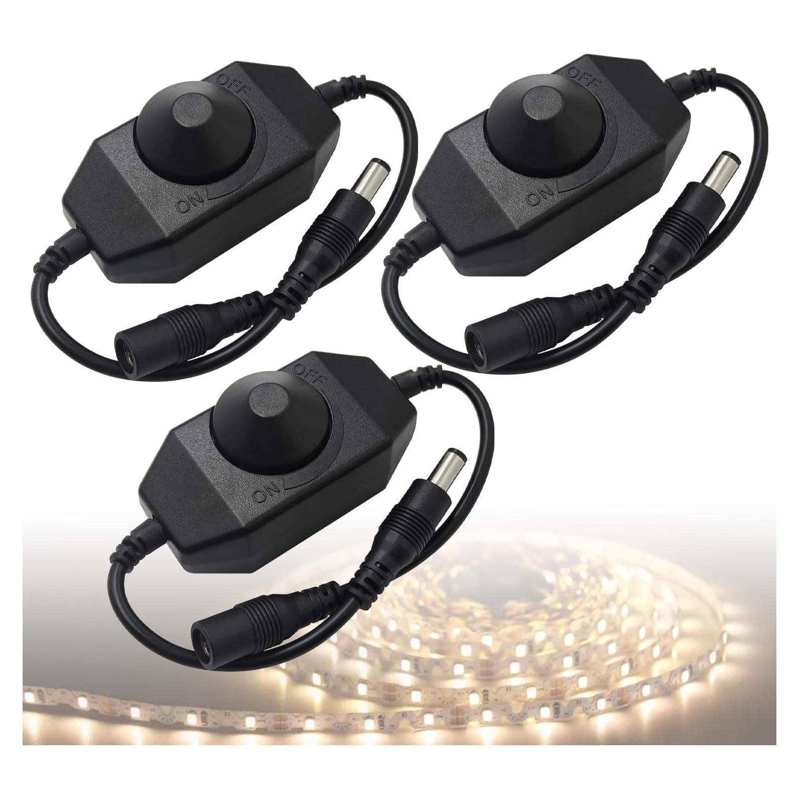 3PCS Regulador de Luz LED PWM HayEastdor DC12-24V