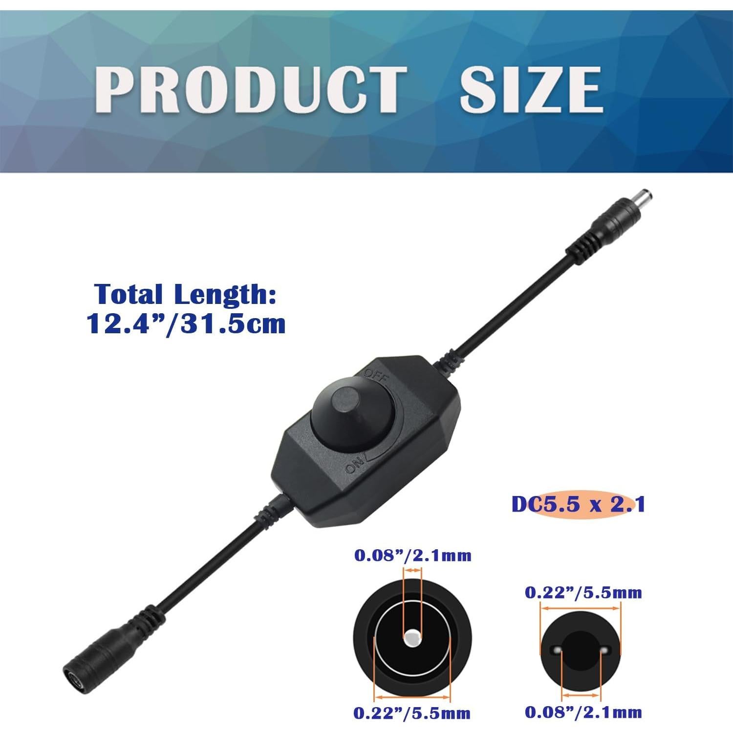 3PCS Regulador de Luz LED PWM HayEastdor DC12-24V