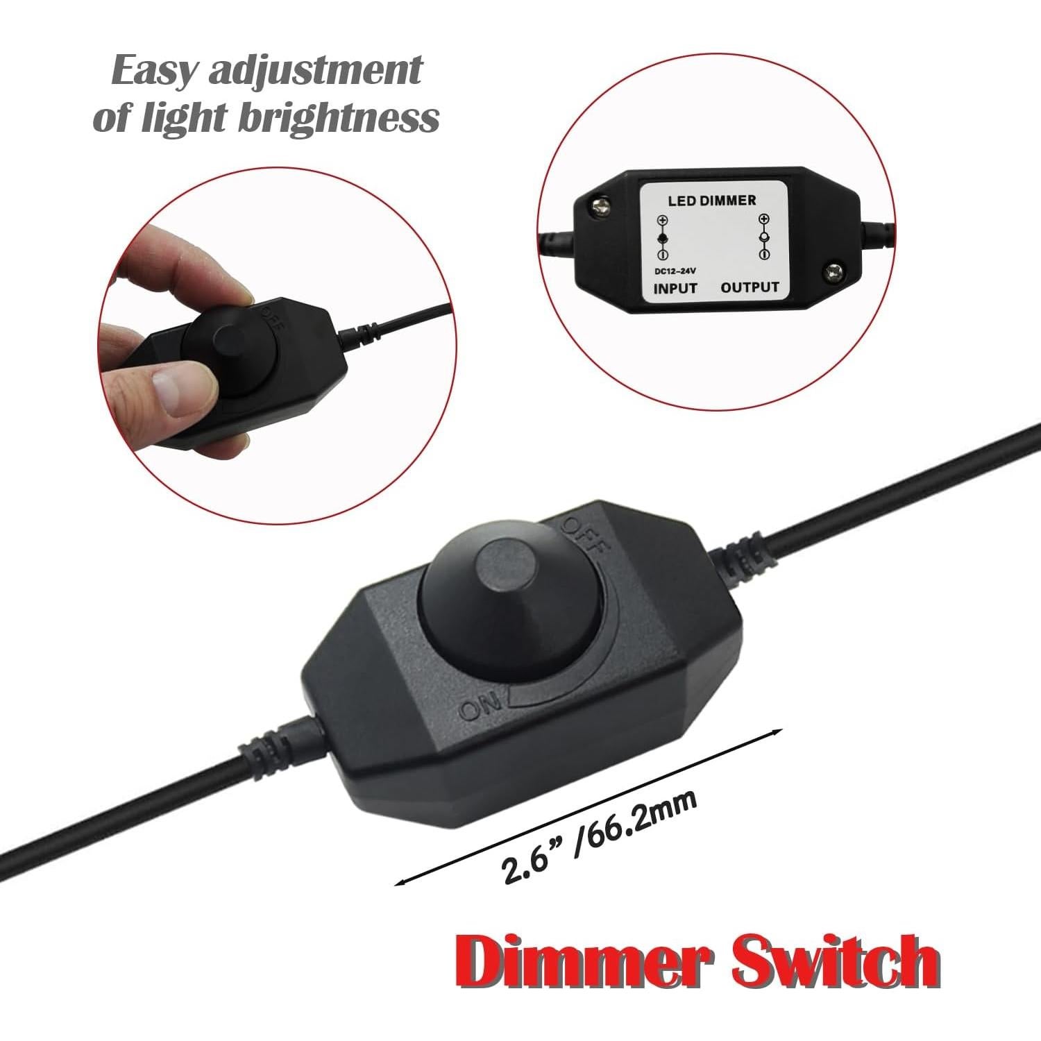 3PCS Regulador de Luz LED PWM HayEastdor DC12-24V