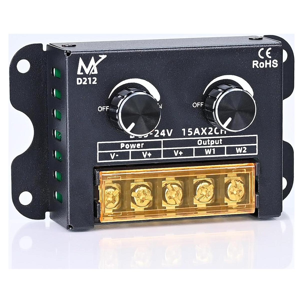 Regulador LED TOPAI Doble Perilla 5-24V 30A Control Independiente