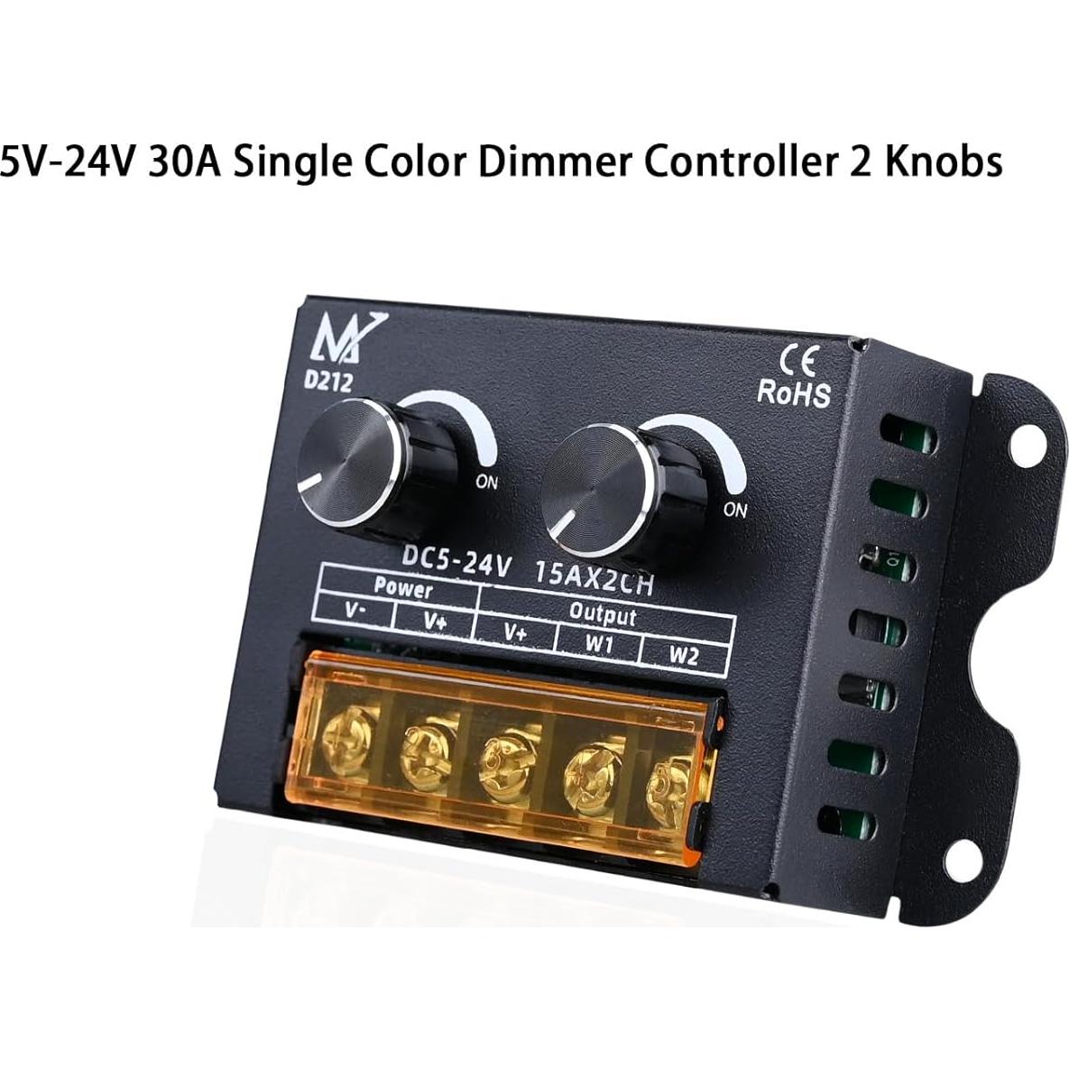 Regulador LED TOPAI Doble Perilla 5-24V 30A Control Independiente