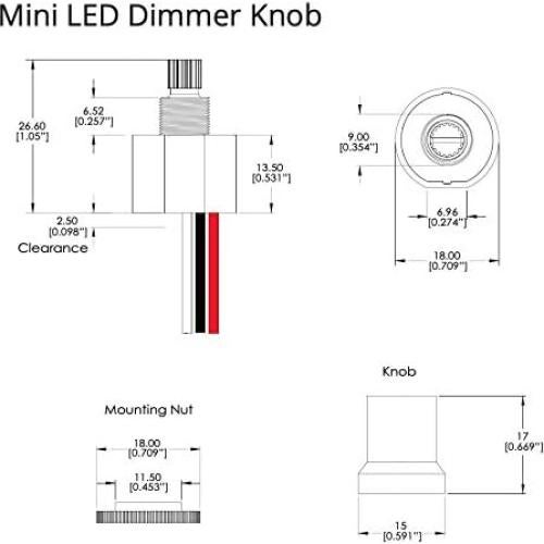 Perilla de Atenuador LED Mini Oznium 12-24V Impermeable