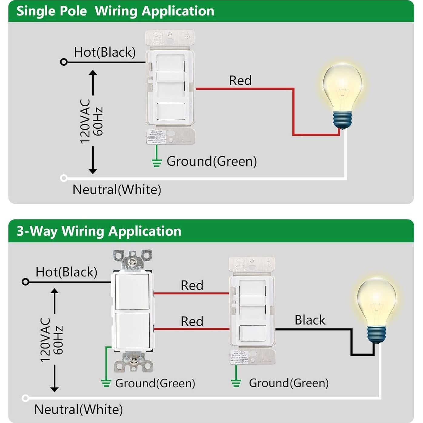 Interruptor Regulador Wengart BAK-008, 150W LED y 600W Incandescentes