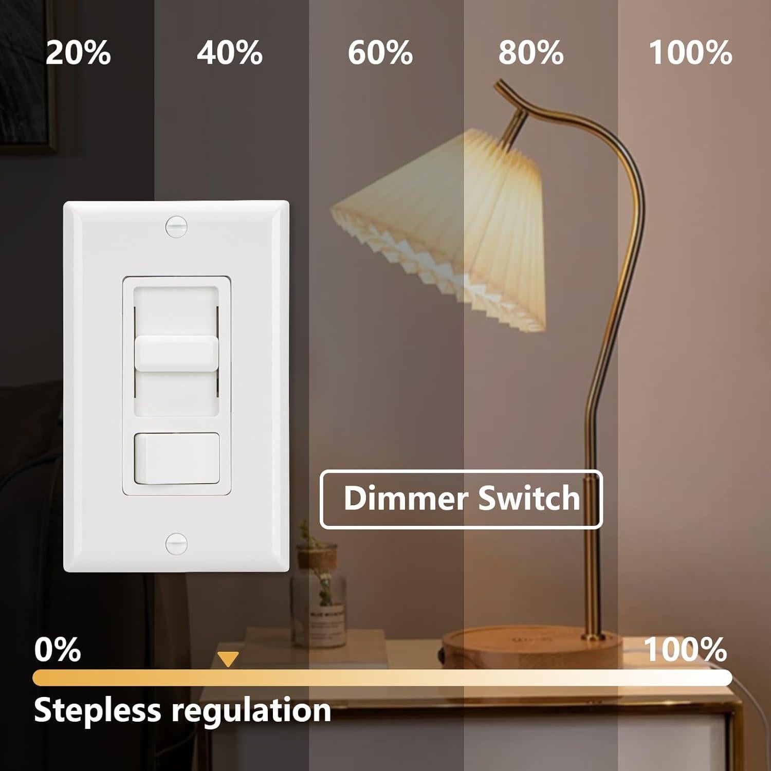 Interruptor Regulador Wengart BAK-008, 150W LED y 600W Incandescentes
