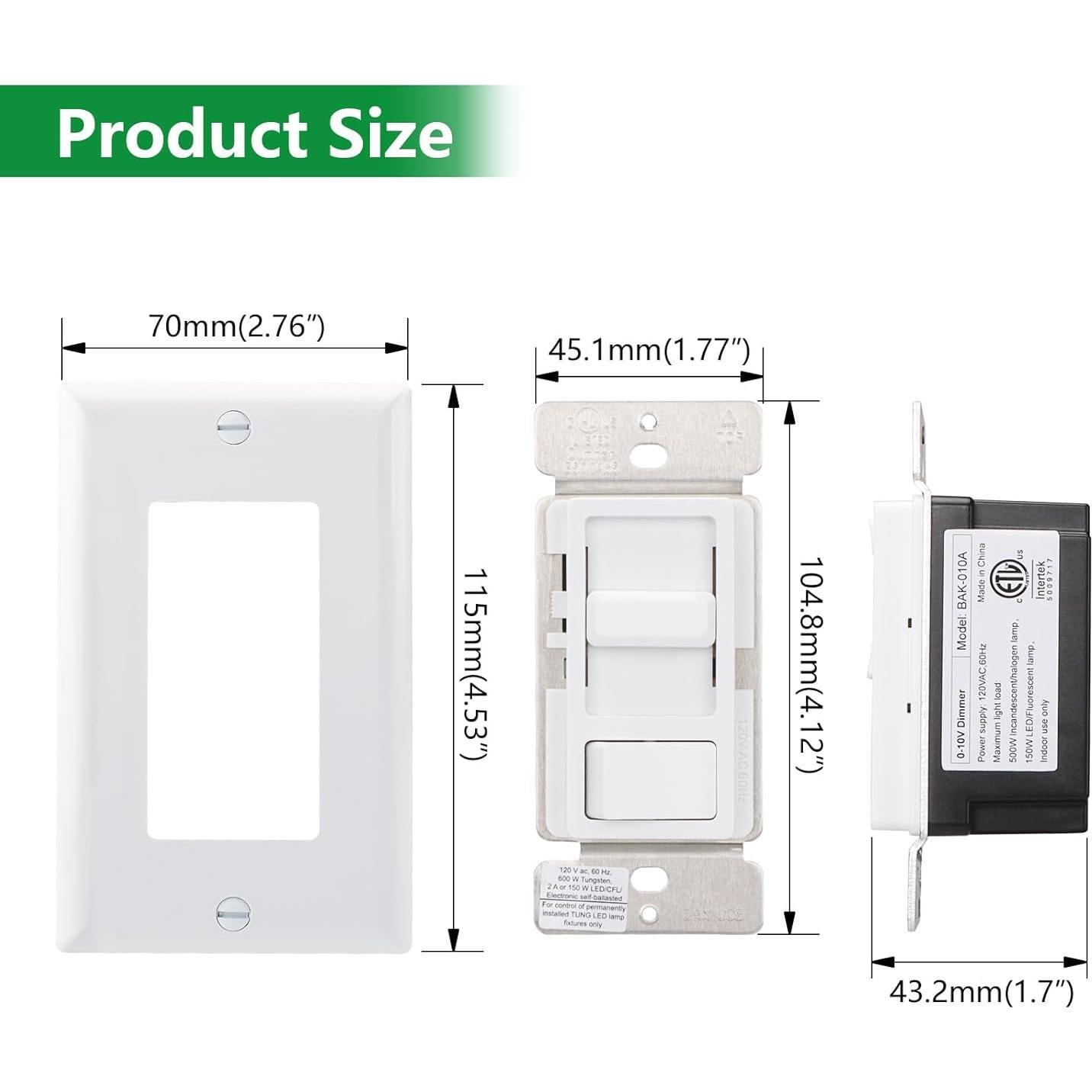 Interruptor Regulador Wengart BAK-008, 150W LED y 600W Incandescentes