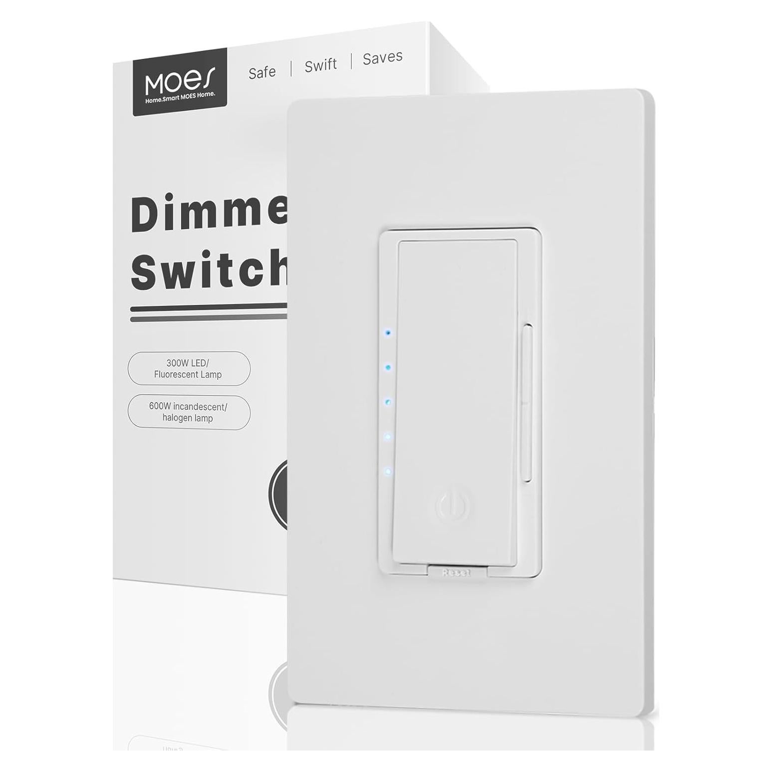 Interruptor de Luz Regulable Digital MOES 600W LED/CFL/Incandescente