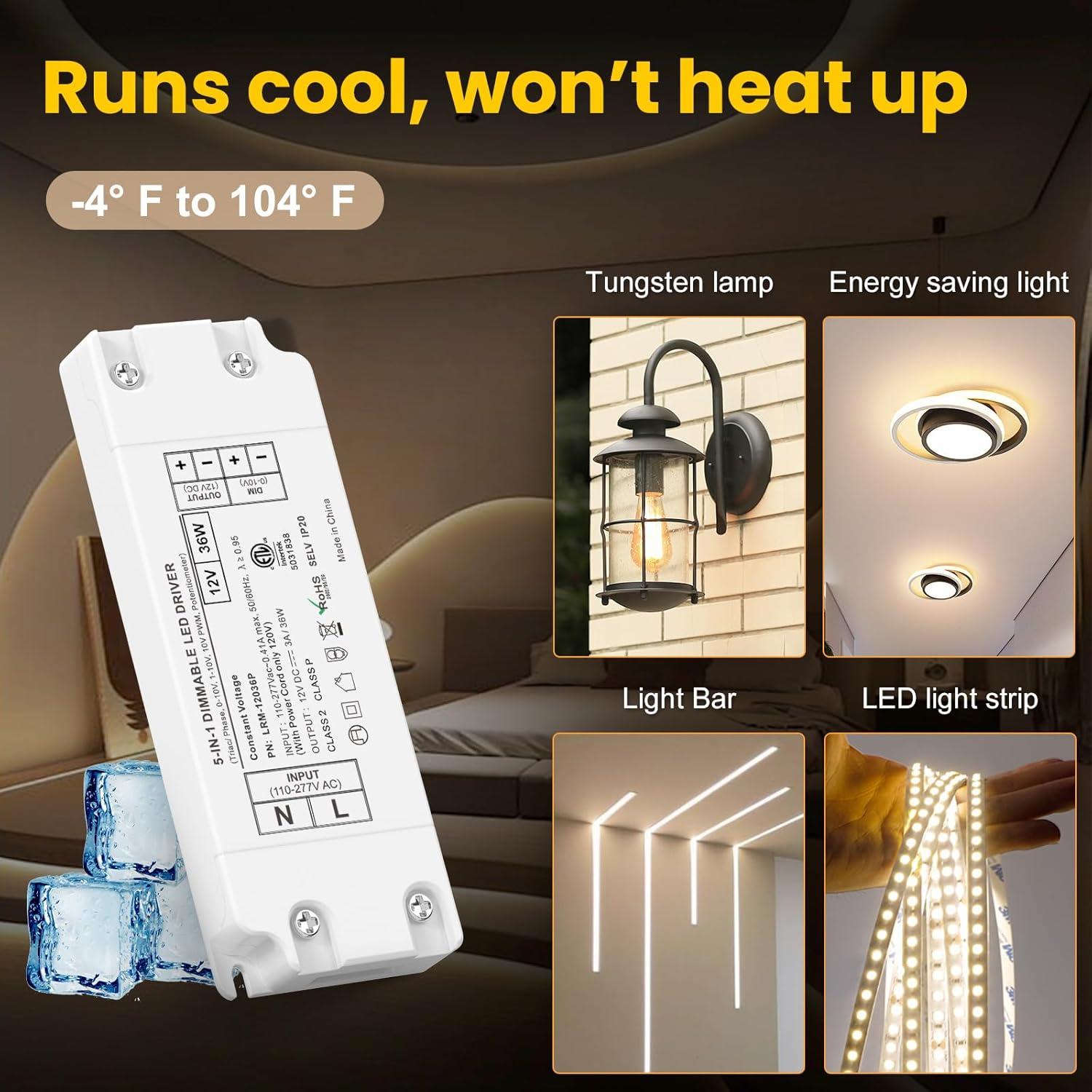 Controlador LED 12V 36W Electrosmart para Tiras de Luz