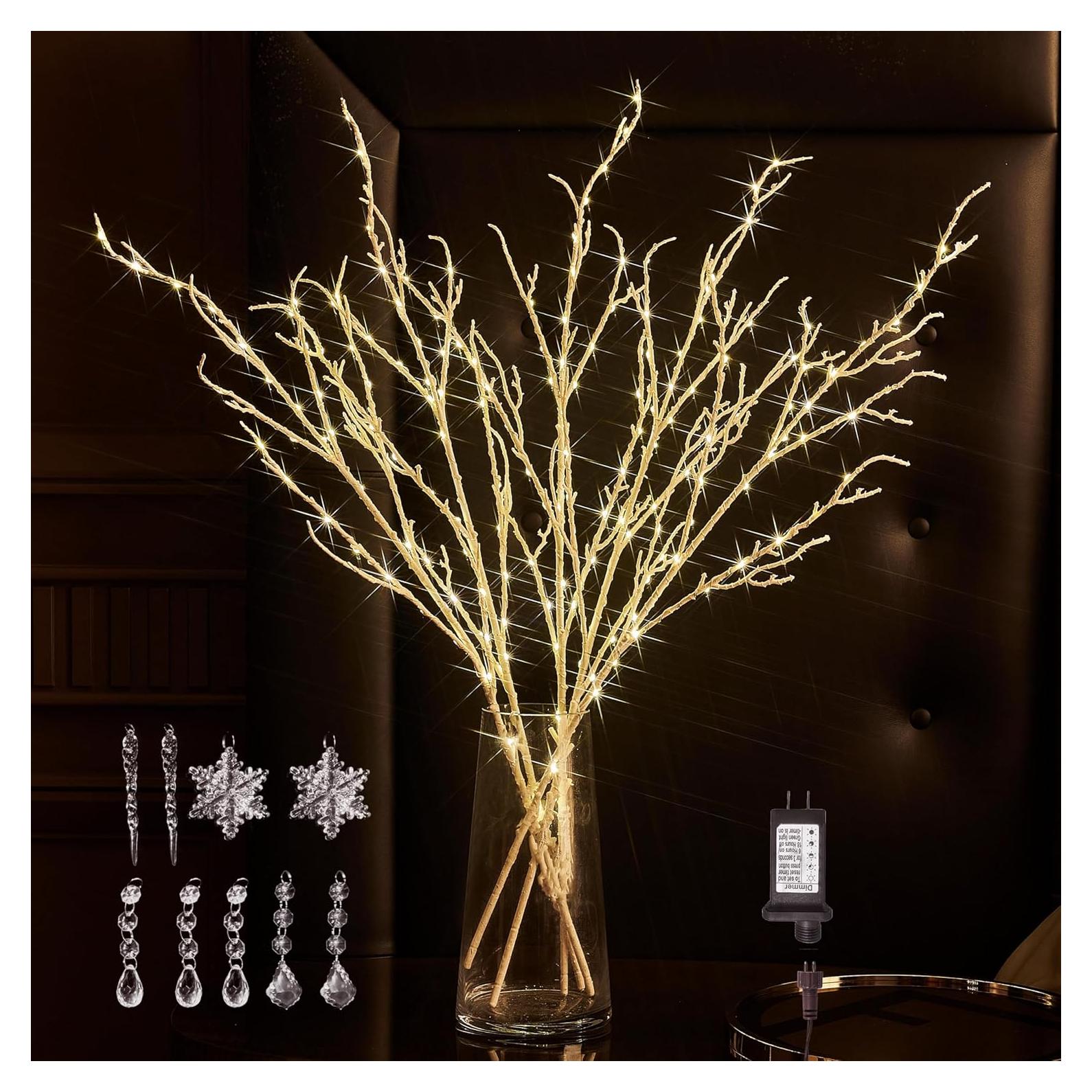 Ramas Iluminadas BAOLITVINE 81CM con 200 Luces Blancas Cálidas