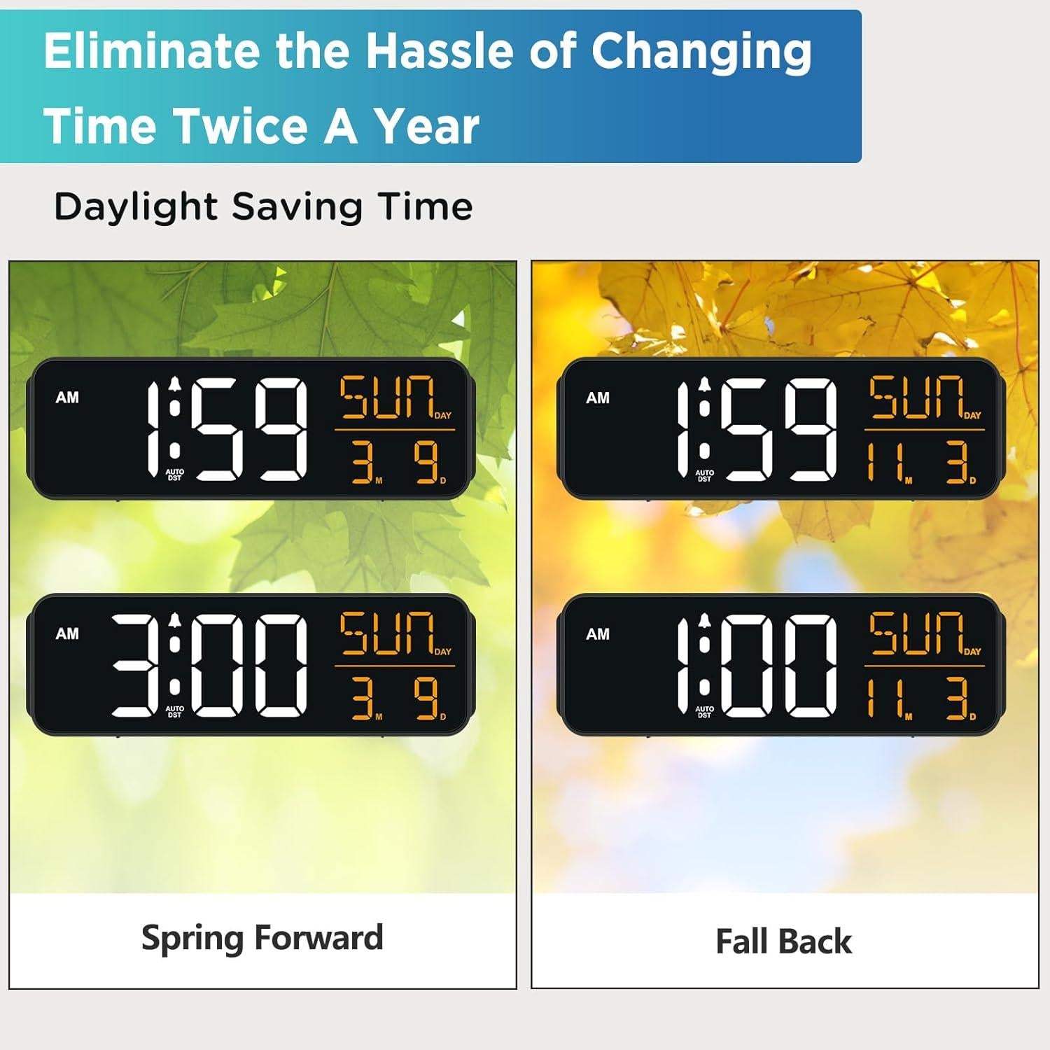 Reloj Despertador Digital Peakeep 22.86x6.35cm USB C Brillo Ajustable