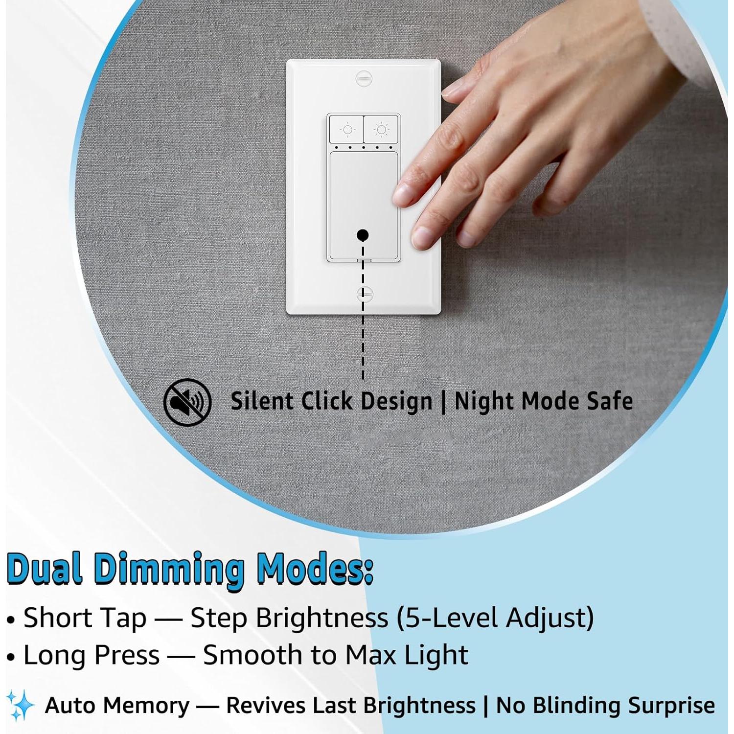 Interruptor Regulable KRYNTO 2 Pack 150W LED/CFL 600W Incandescente