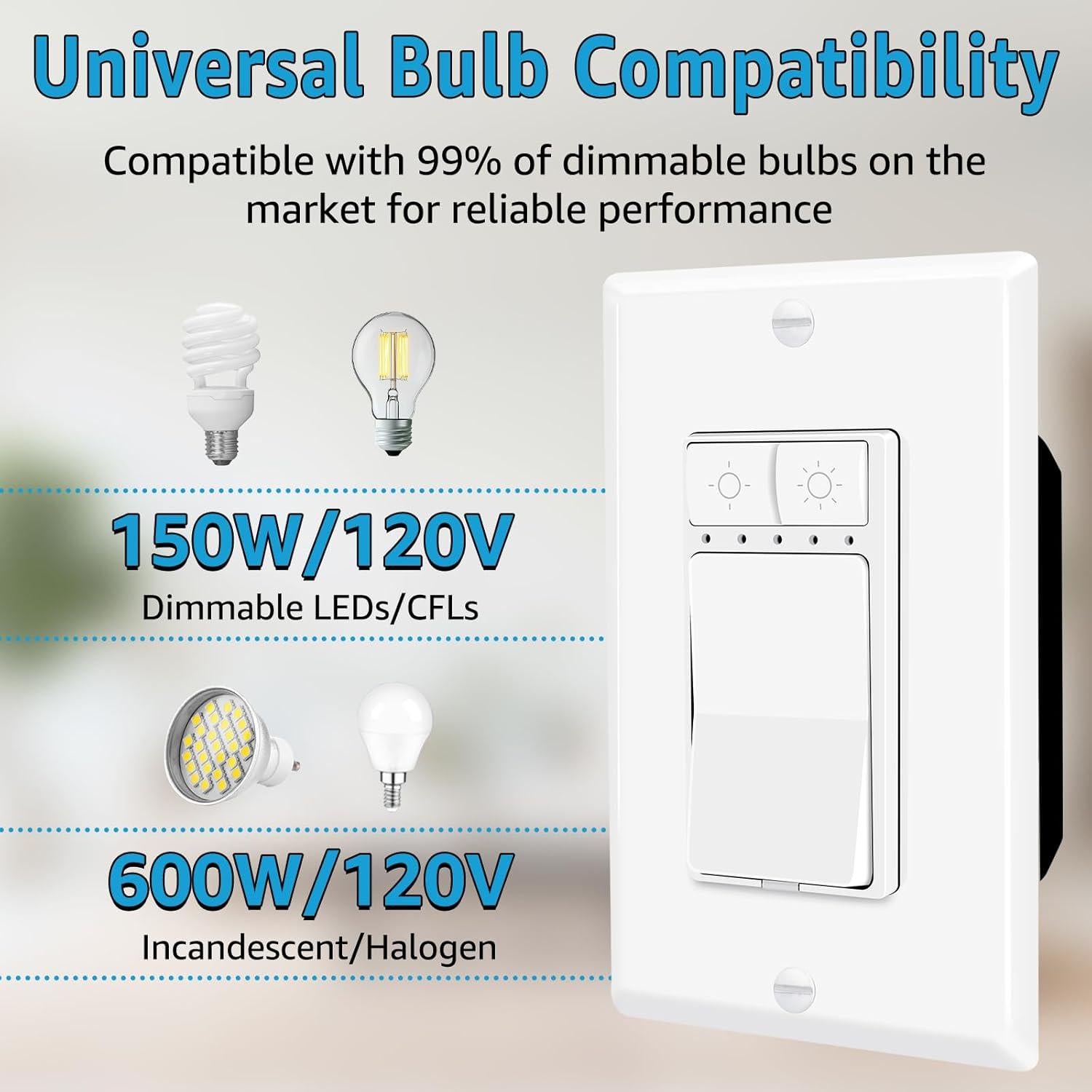 Interruptor Regulable KRYNTO 2 Pack 150W LED/CFL 600W Incandescente