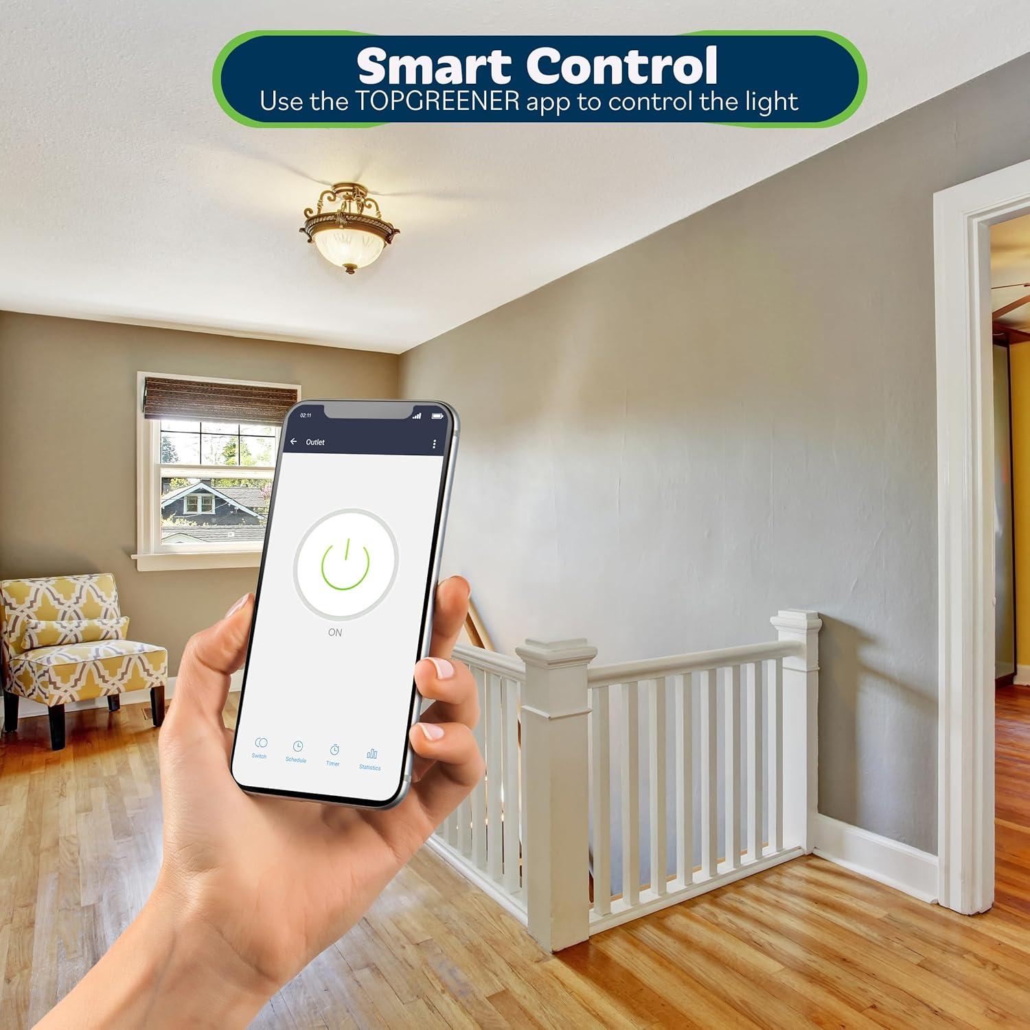 Interruptor Inteligente Wi-Fi TOPGREENER TGWF15S Blanco