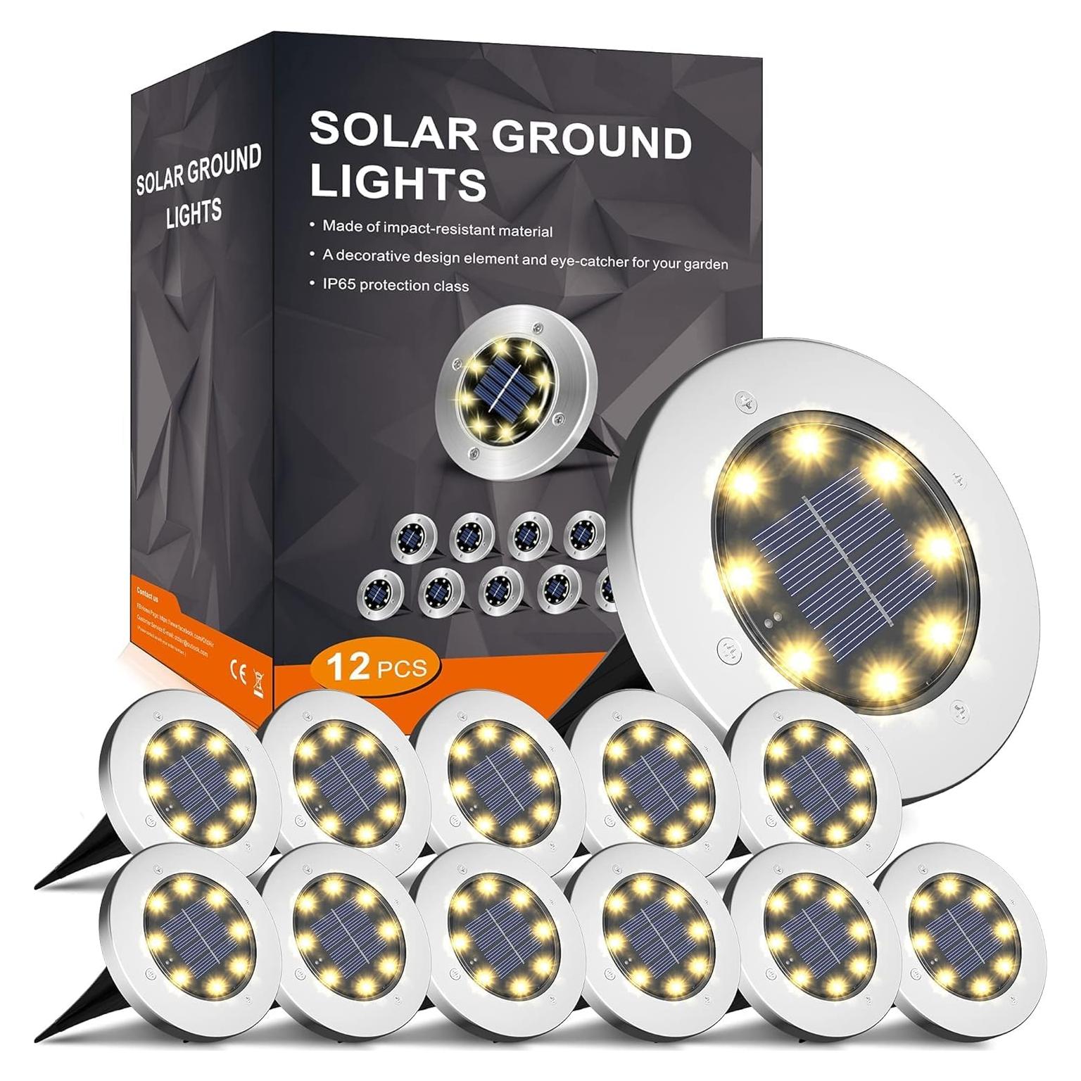 Luces Solares INCX para Jardín, Paquete de 12, Impermeables