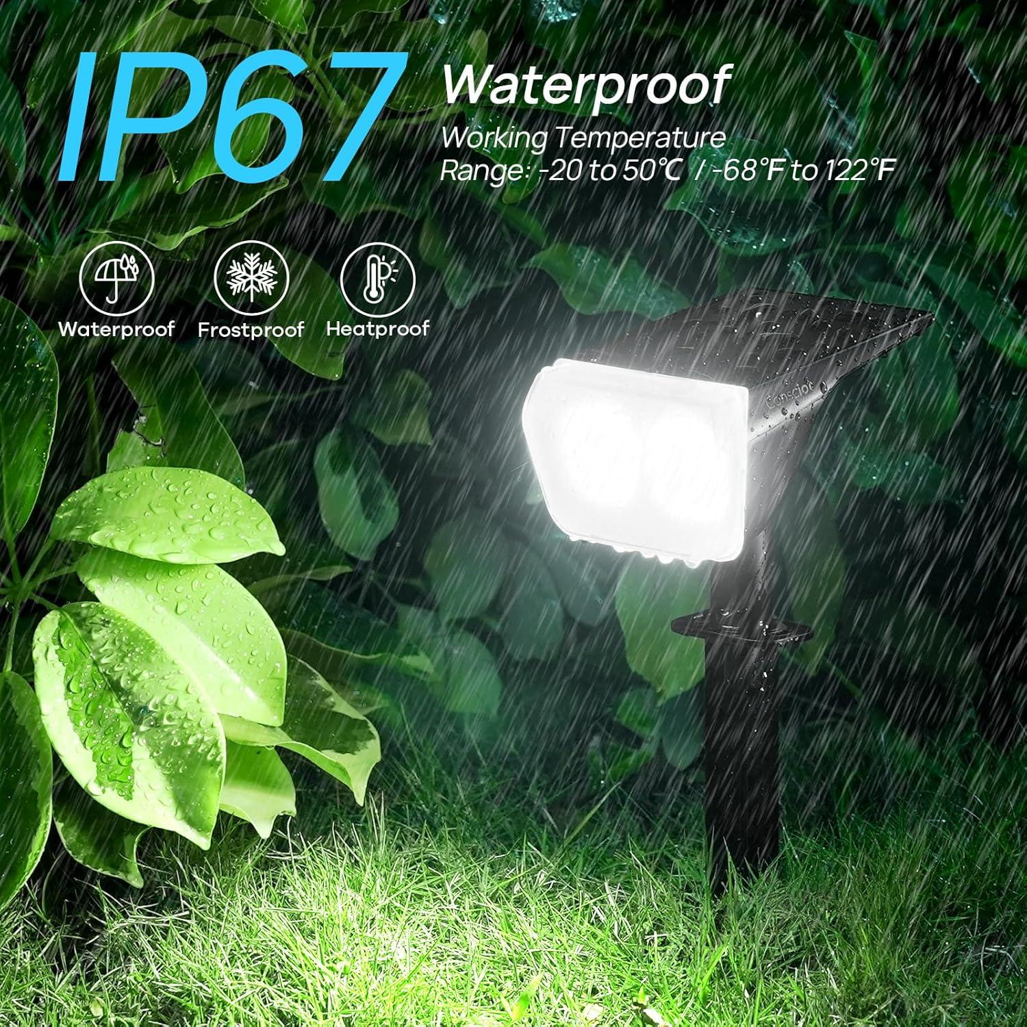 Luces Solares de Spot Exterior Consciot 24 LED IP67 4 Paquete