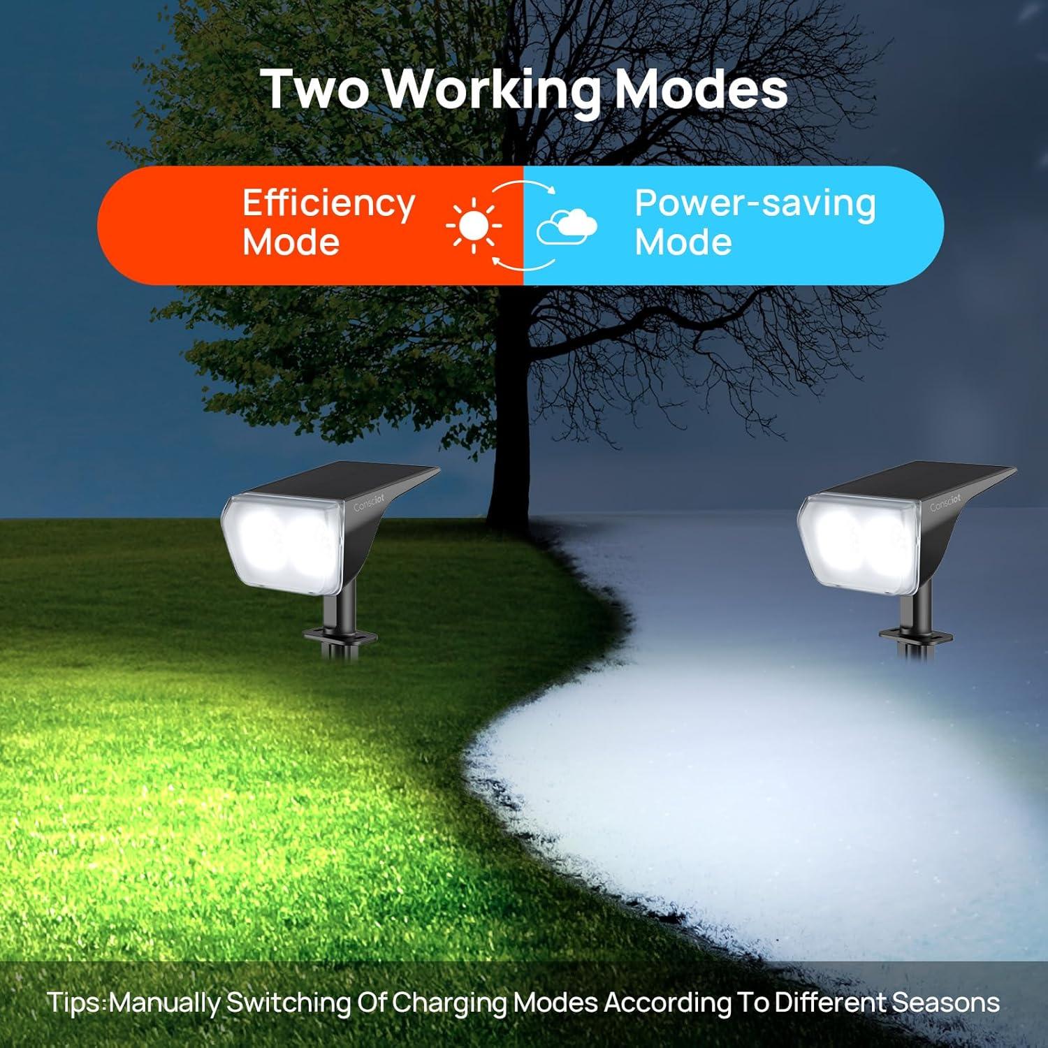 Luces Solares de Spot Exterior Consciot 24 LED IP67 4 Paquete