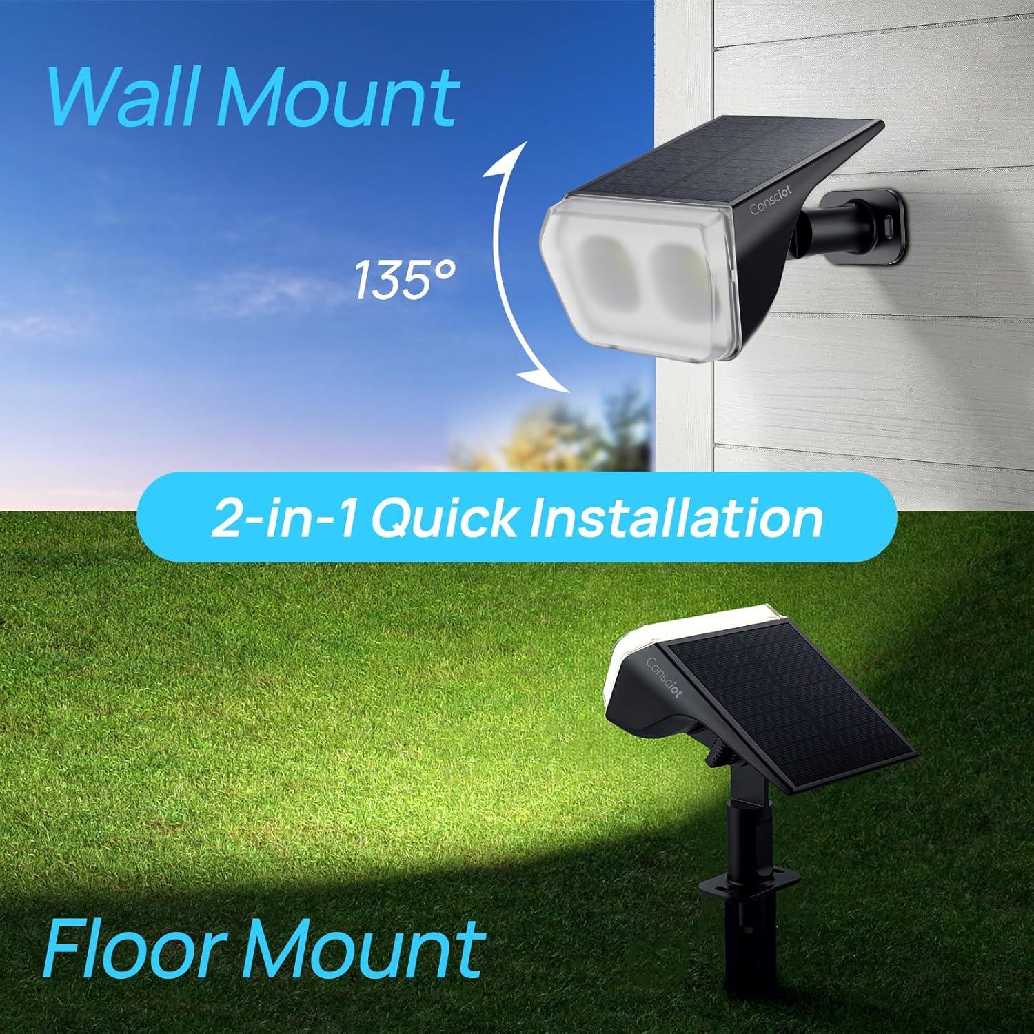 Luces Solares de Spot Exterior Consciot 24 LED IP67 4 Paquete