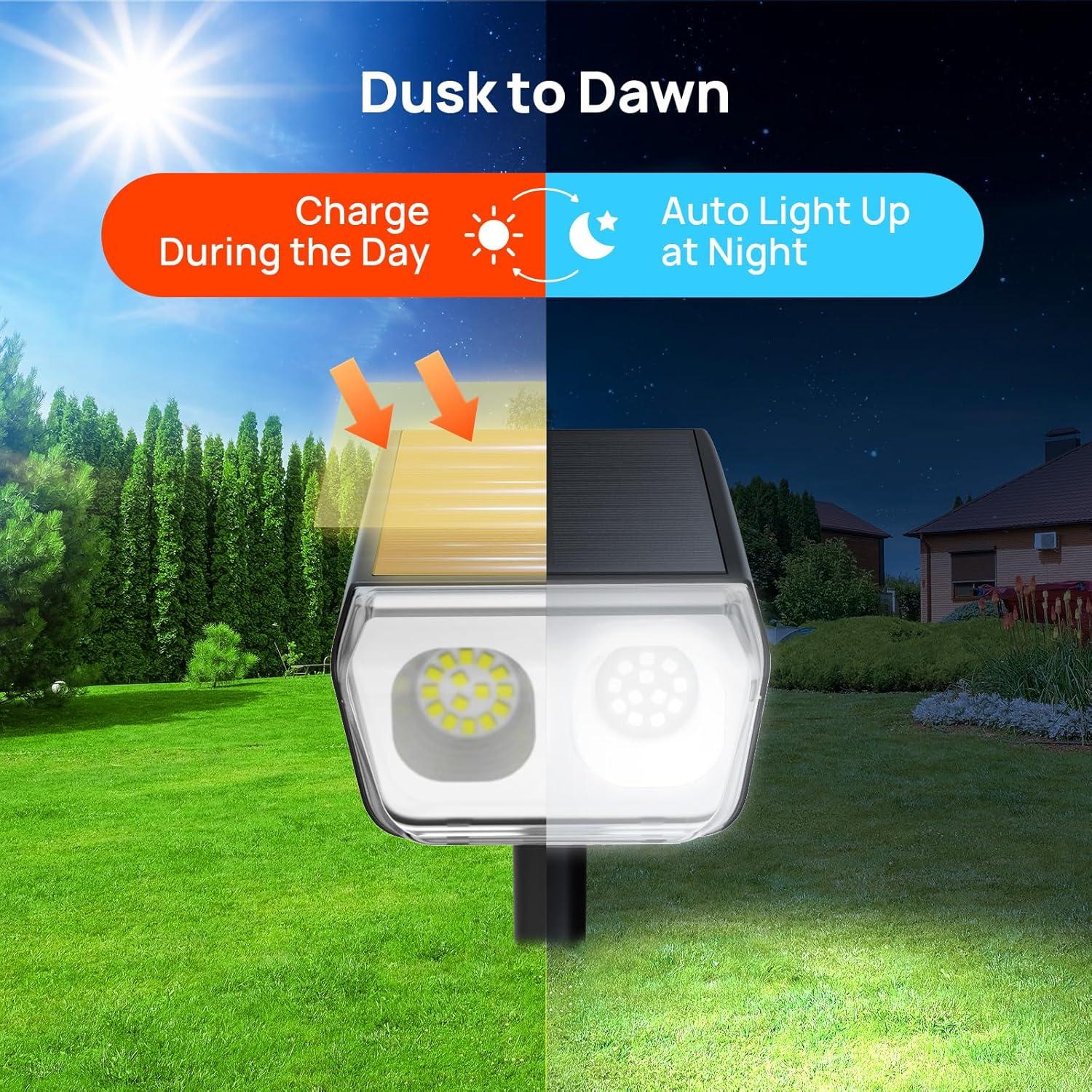 Luces Solares de Spot Exterior Consciot 24 LED IP67 4 Paquete