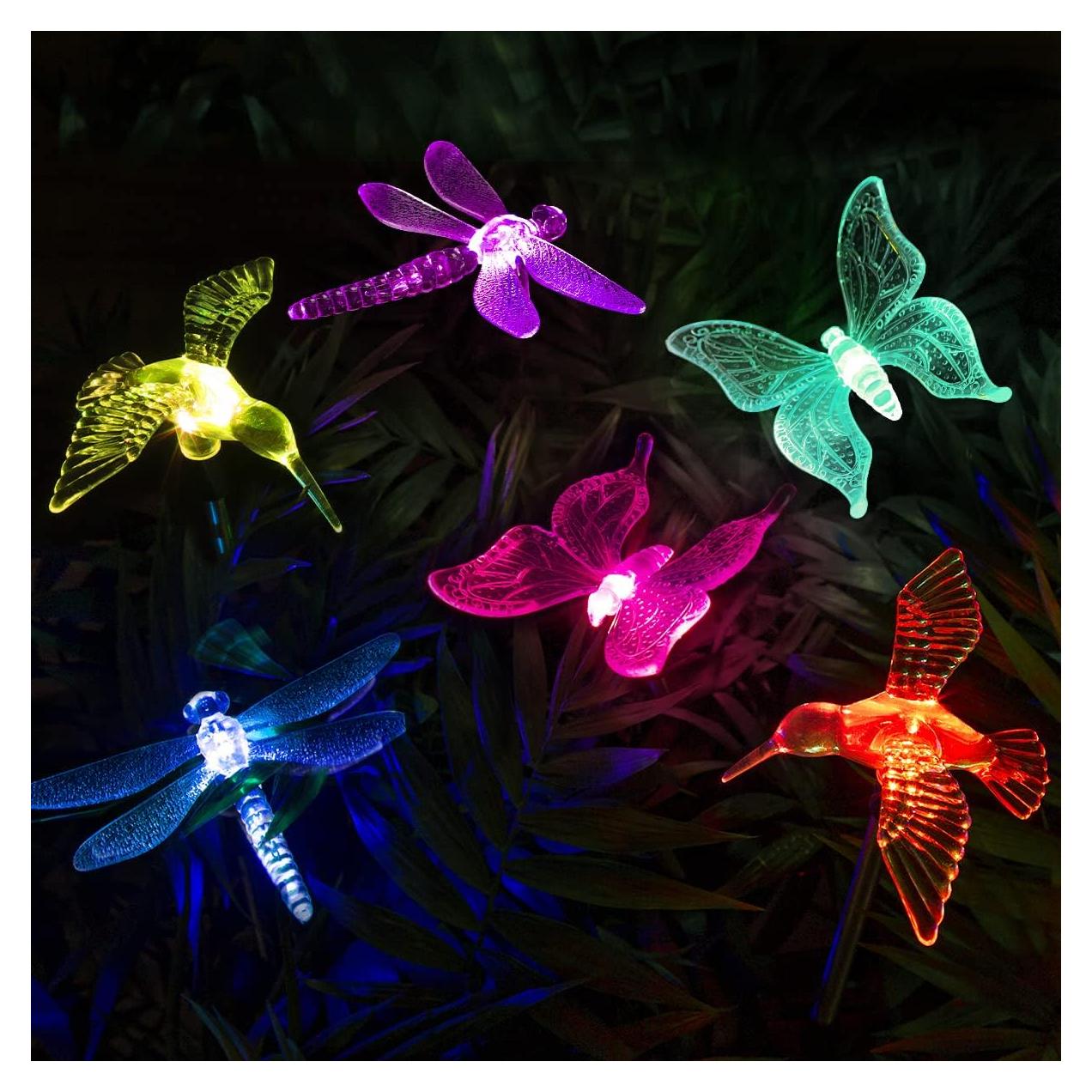 Luces Solares de Jardín GIGALUMI 6 Mariposas LED Coloridas