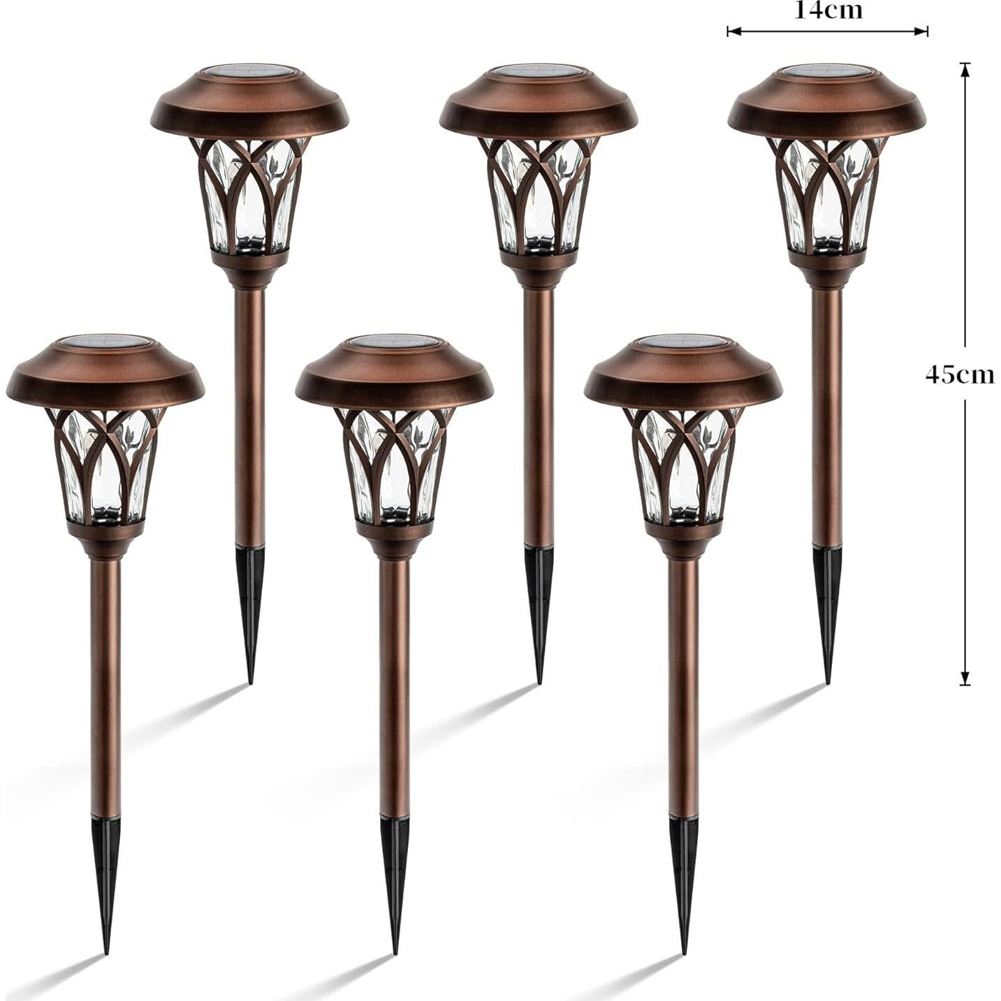 Luces de Paisaje Solares GIGALUMI 6 Piezas Cálida 48cm