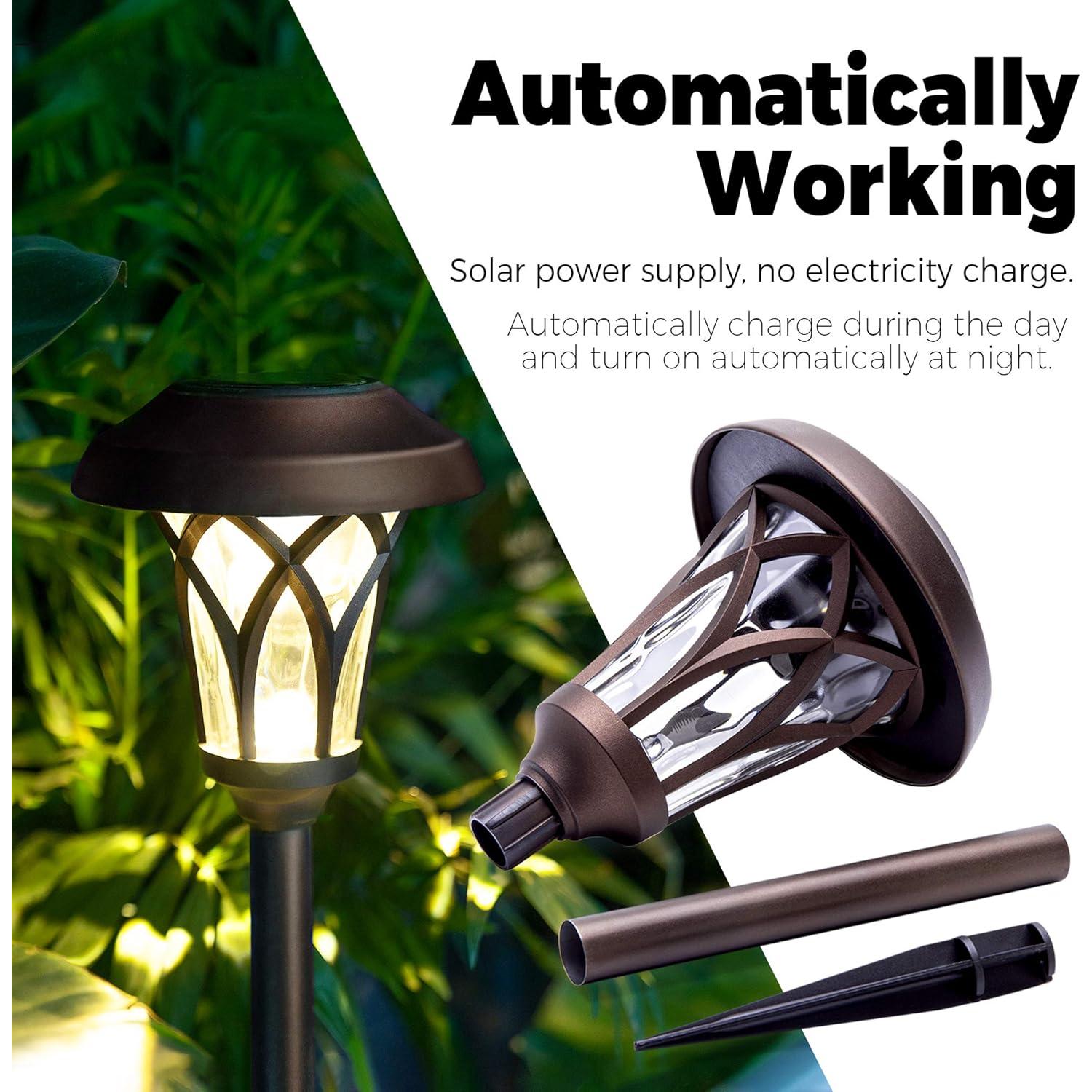 Luces de Paisaje Solares GIGALUMI 6 Piezas Cálida 48cm