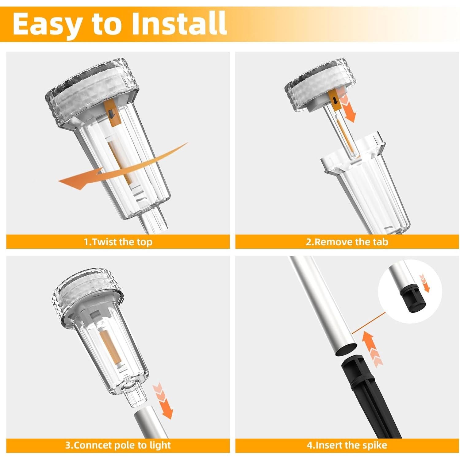 Luces Solares DERAYSION 8 Piezas 2700K para Jardín