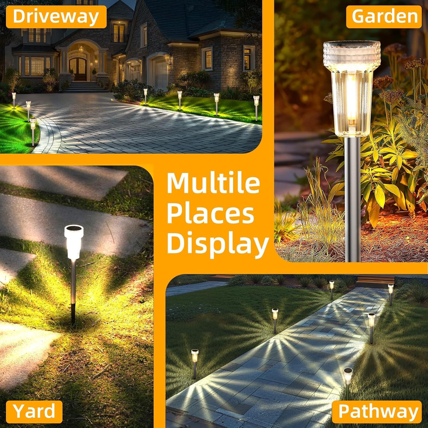 Luces Solares DERAYSION 8 Piezas 2700K para Jardín