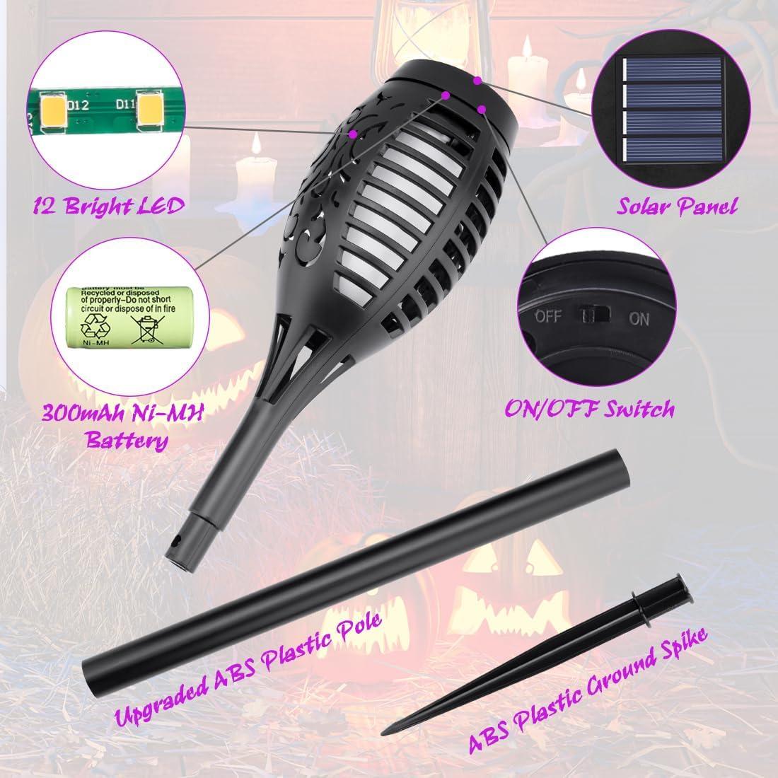 Luces Solares de Halloween IkeeRuic 6 Piezas Moradas 20.5 cm