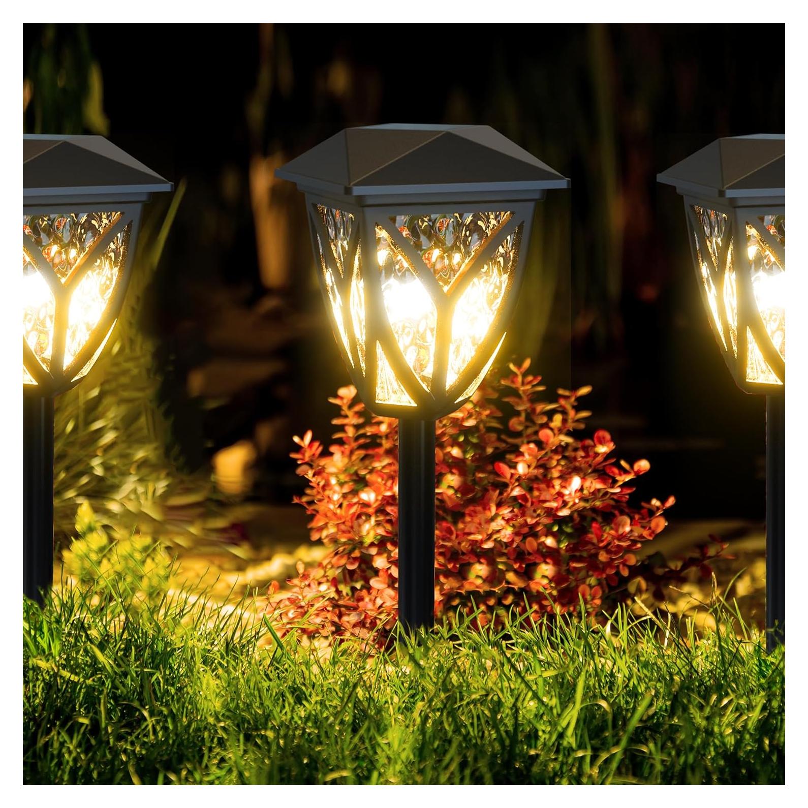 Luces Solares para Jardín Ensenior 3000K Pack de 6 Impermeables