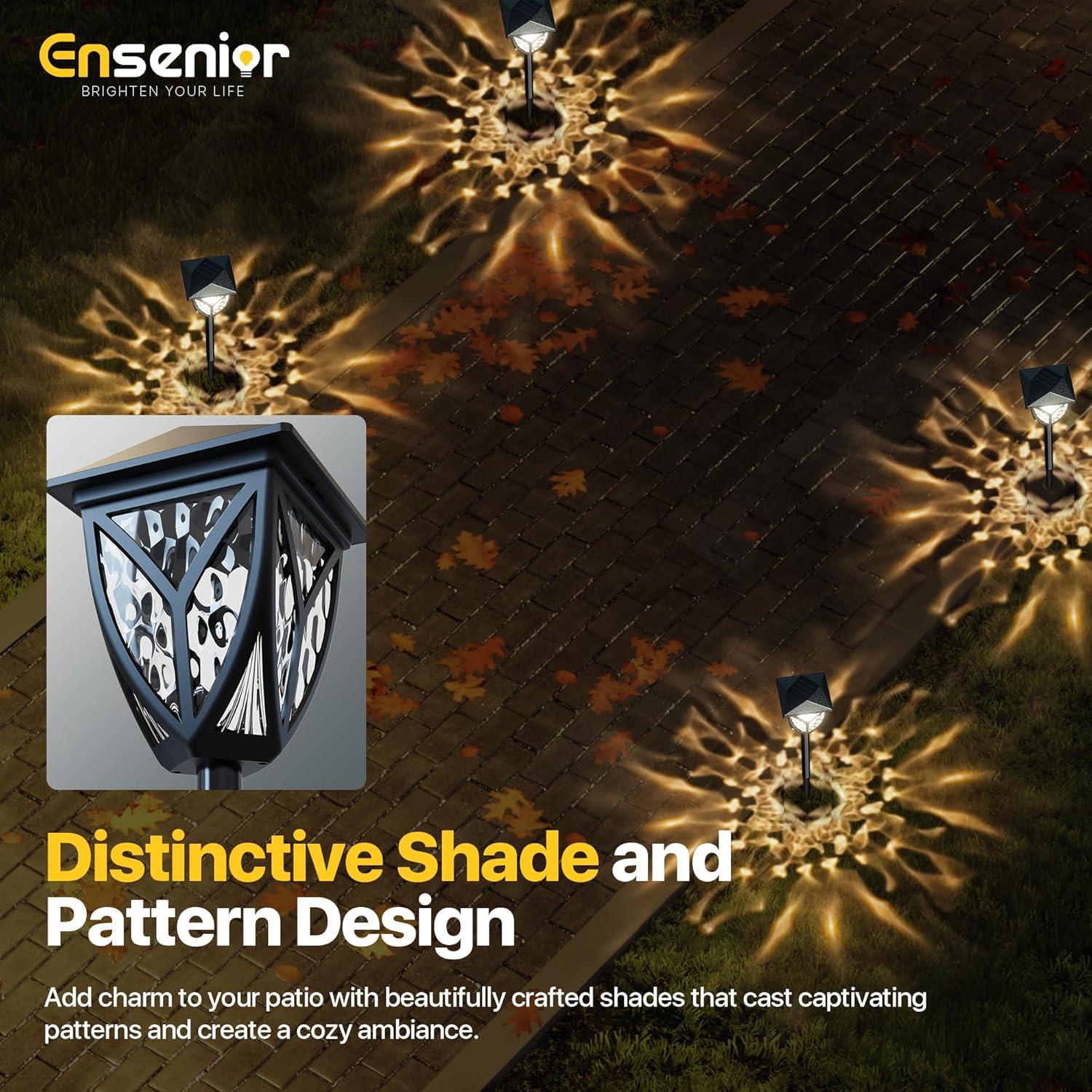 Luces Solares para Jardín Ensenior 3000K Pack de 6 Impermeables