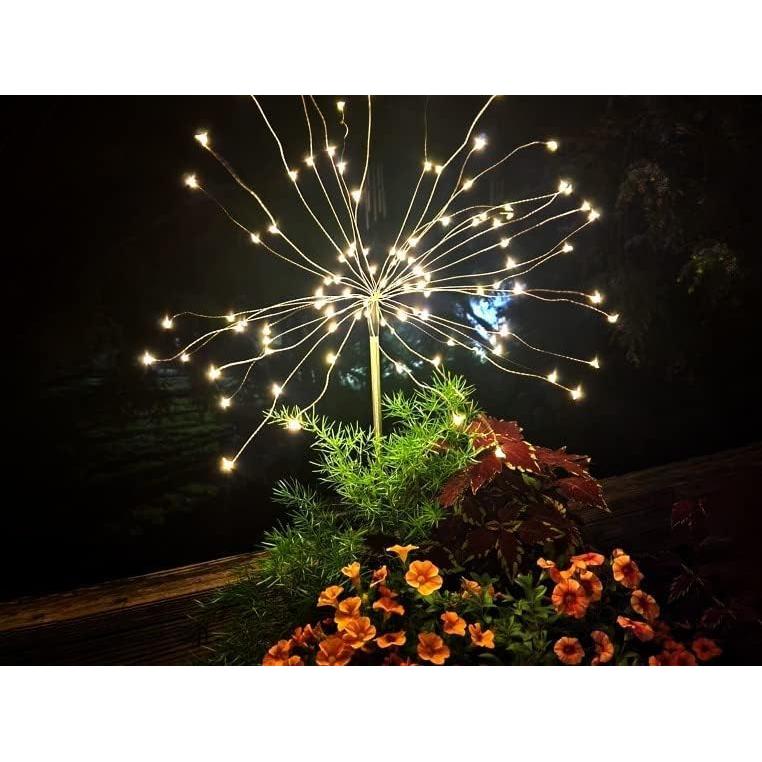 Luces de Jardín Solares FOOING 4 Pcs 120 LED IP65 Blanco Cálido