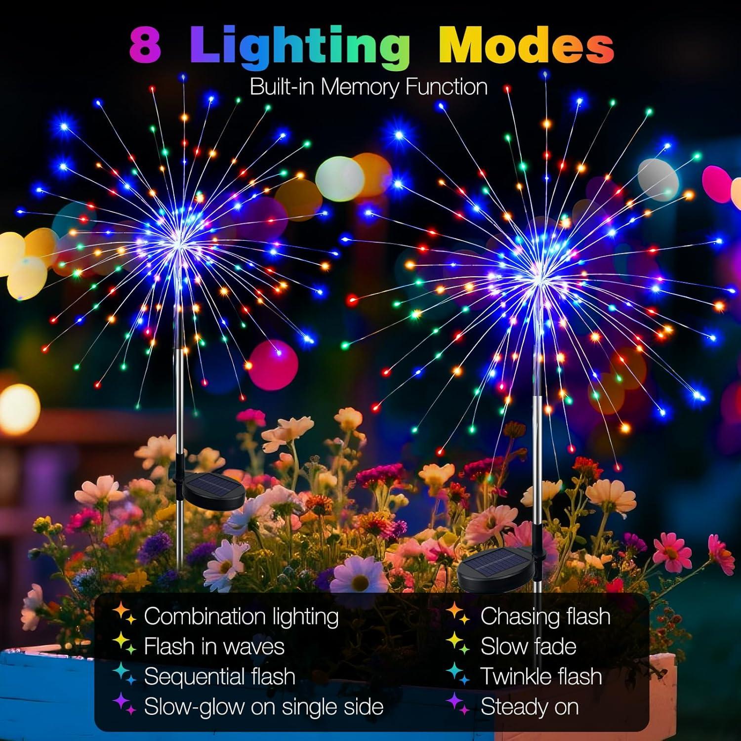 Luces de Jardín Solares BTFarm 120 LED 8 Modos Multicolor