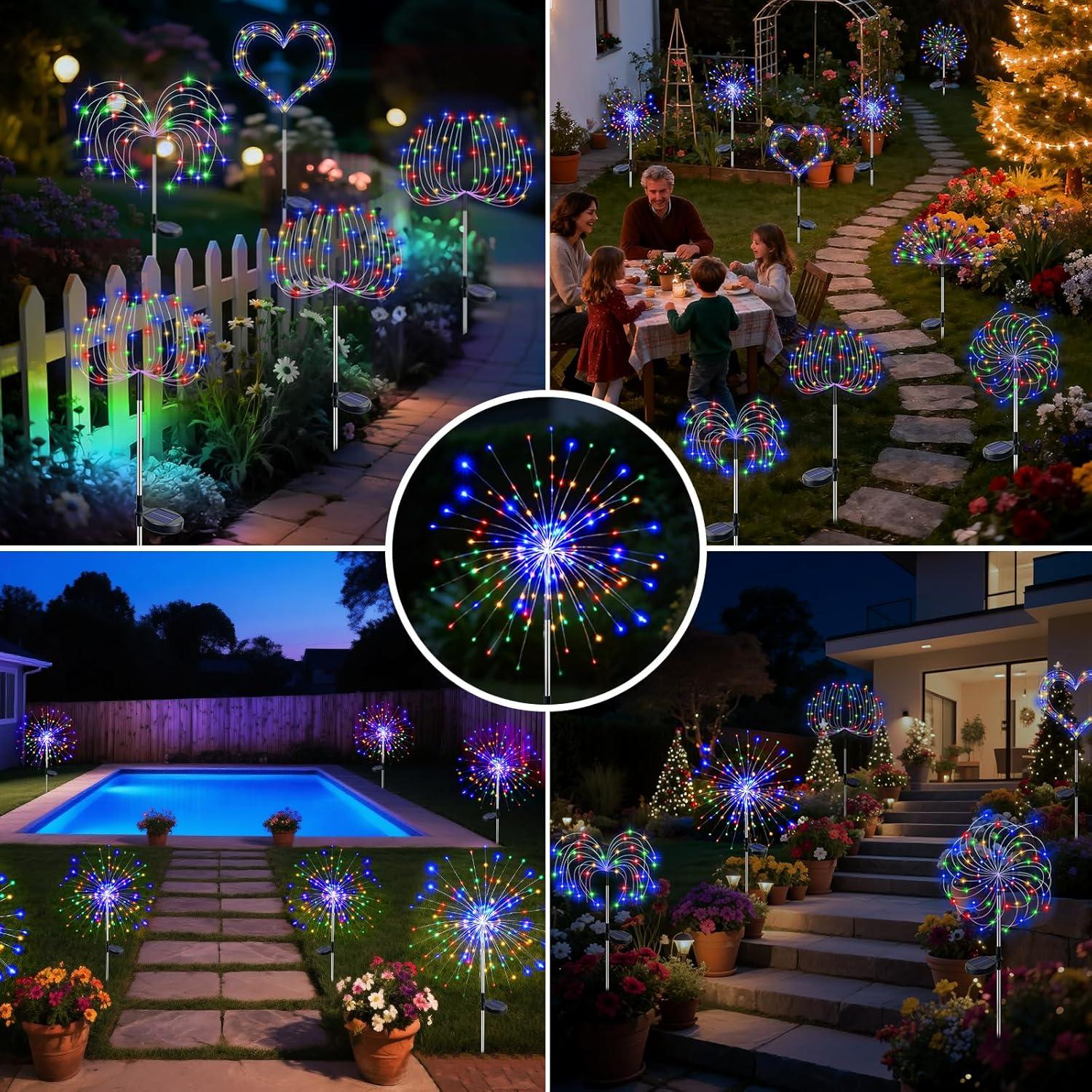 Luces de Jardín Solares BTFarm 120 LED 8 Modos Multicolor