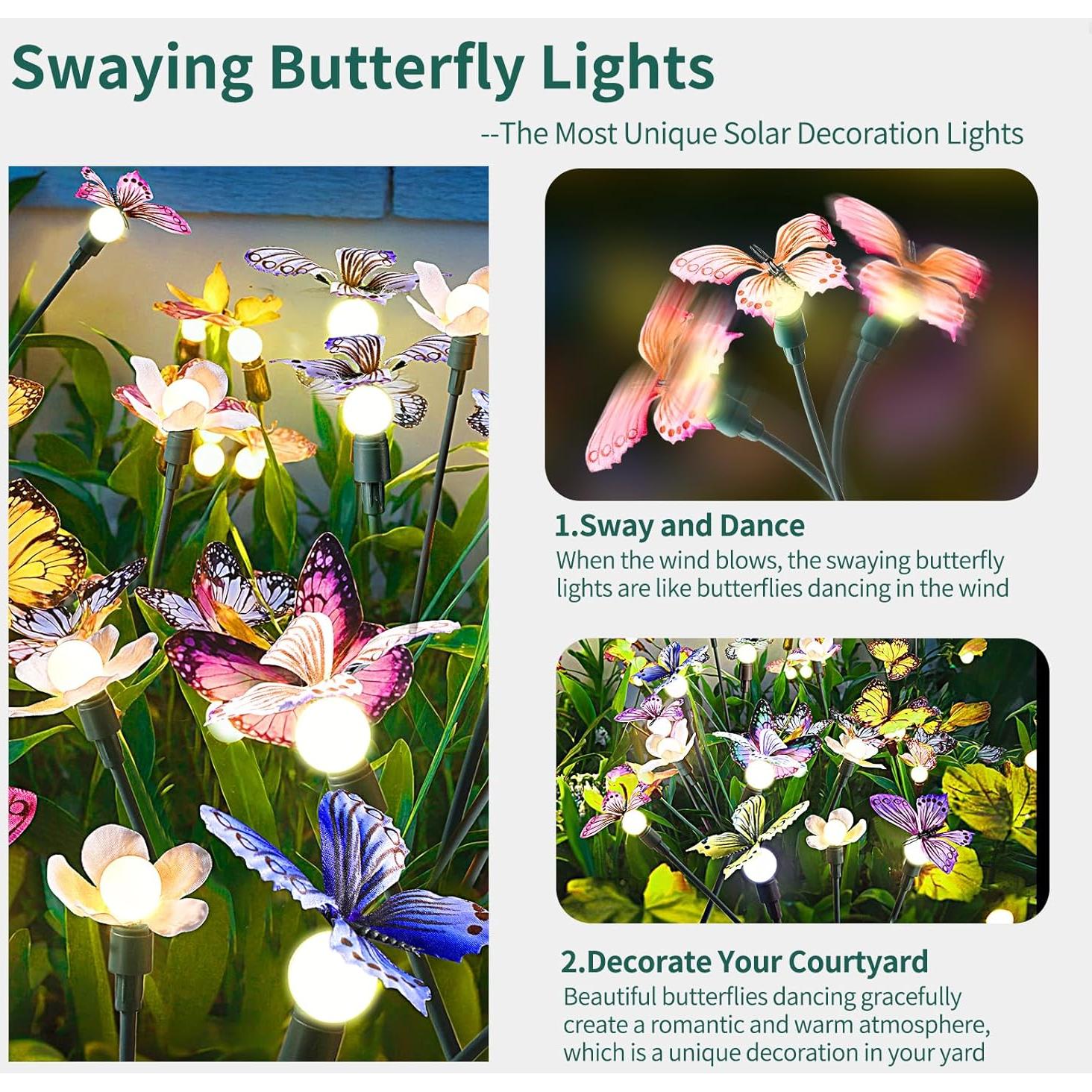 Luces de Jardín Solar FENSAN 4 Paquetes 32 LED IP65 Decorativas