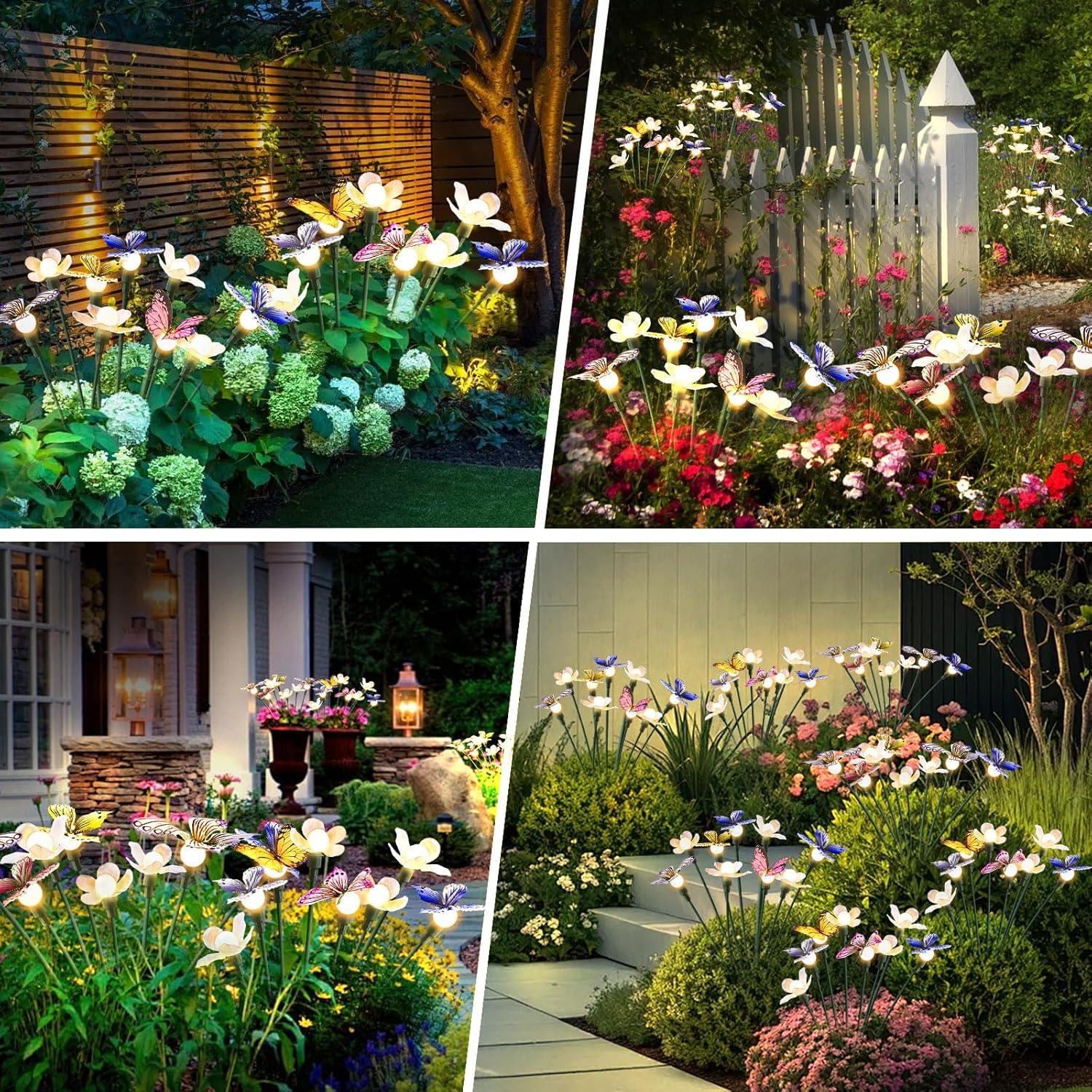 Luces de Jardín Solar FENSAN 4 Paquetes 32 LED IP65 Decorativas