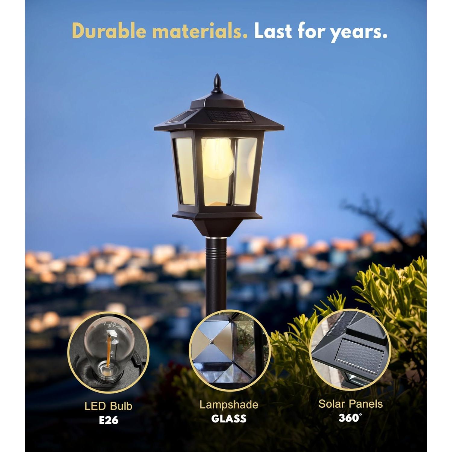 Lámpara Solar PASAMIC 63" (160 cm) 2Pack, Exterior IP44