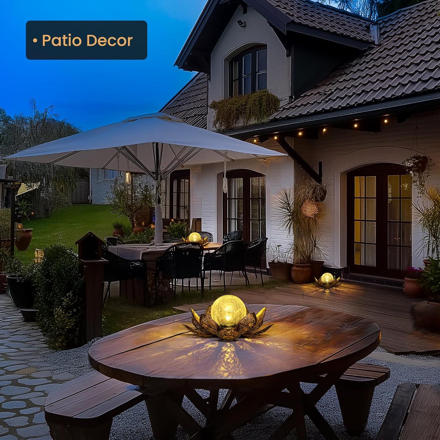 Luces Solares de Loto GIGALUMI para Jardín 21.5cm Oro