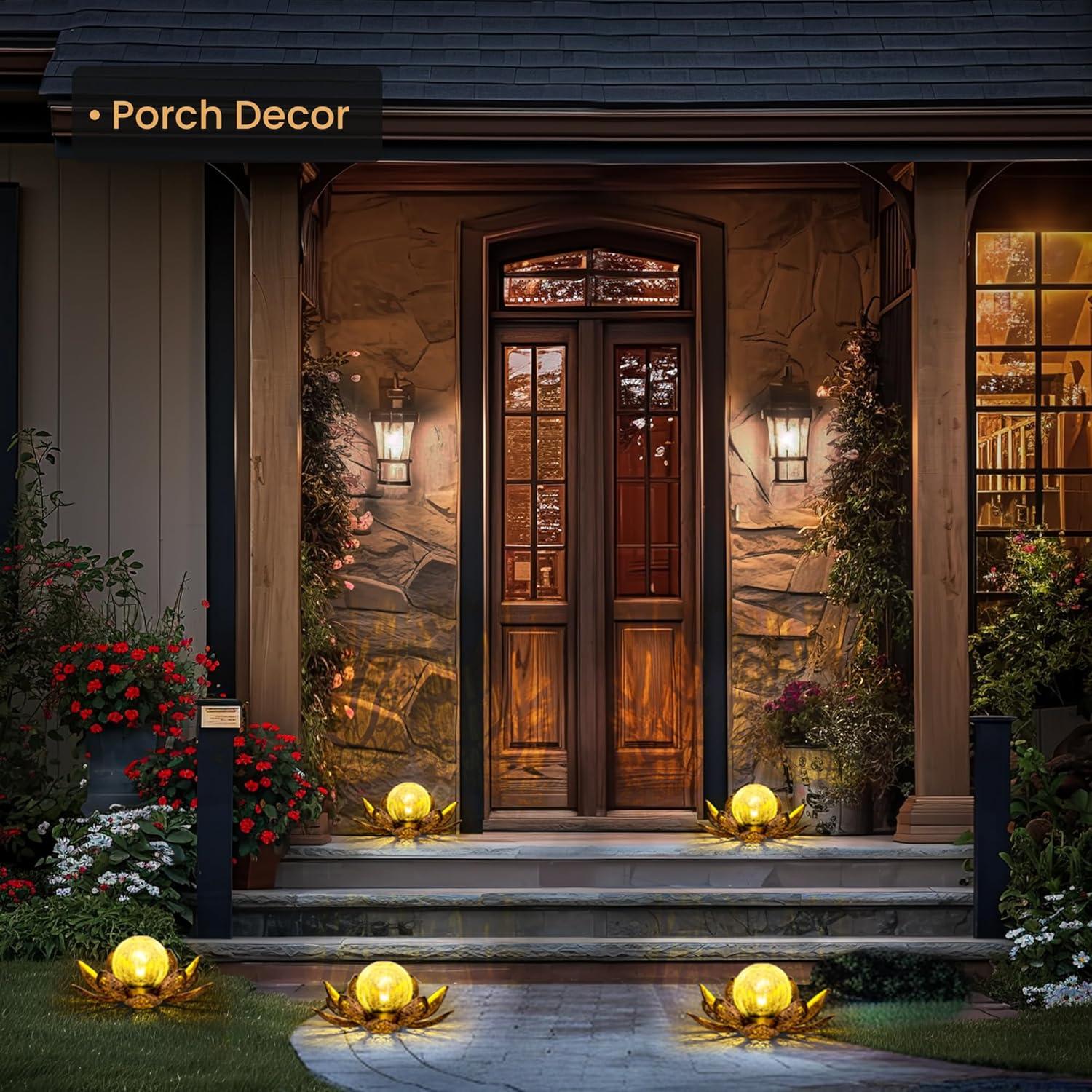 Luces Solares de Loto GIGALUMI para Jardín 21.5cm Oro