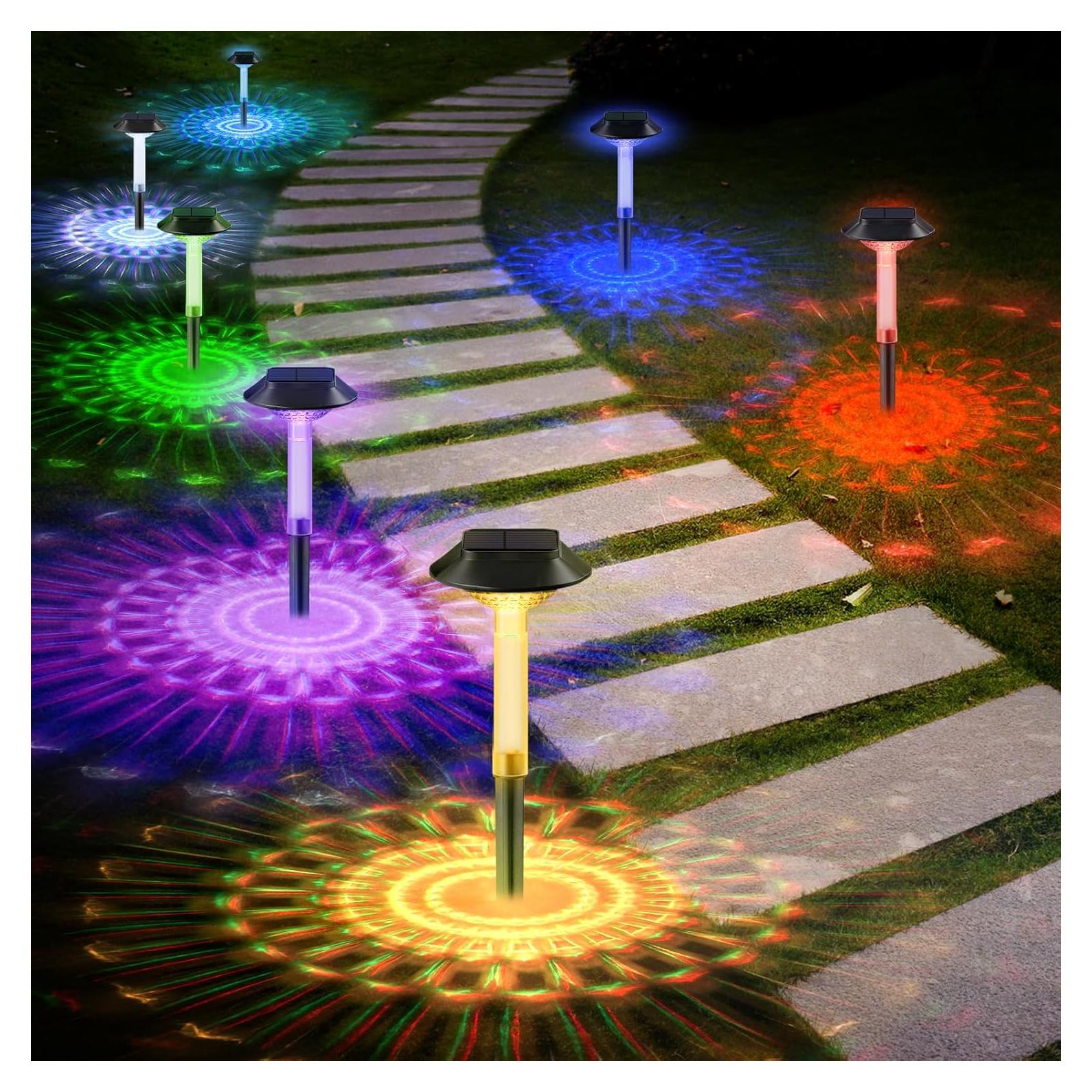 Luces Solares de Camino ALEPOD RGB - Paquete de 8 IP68