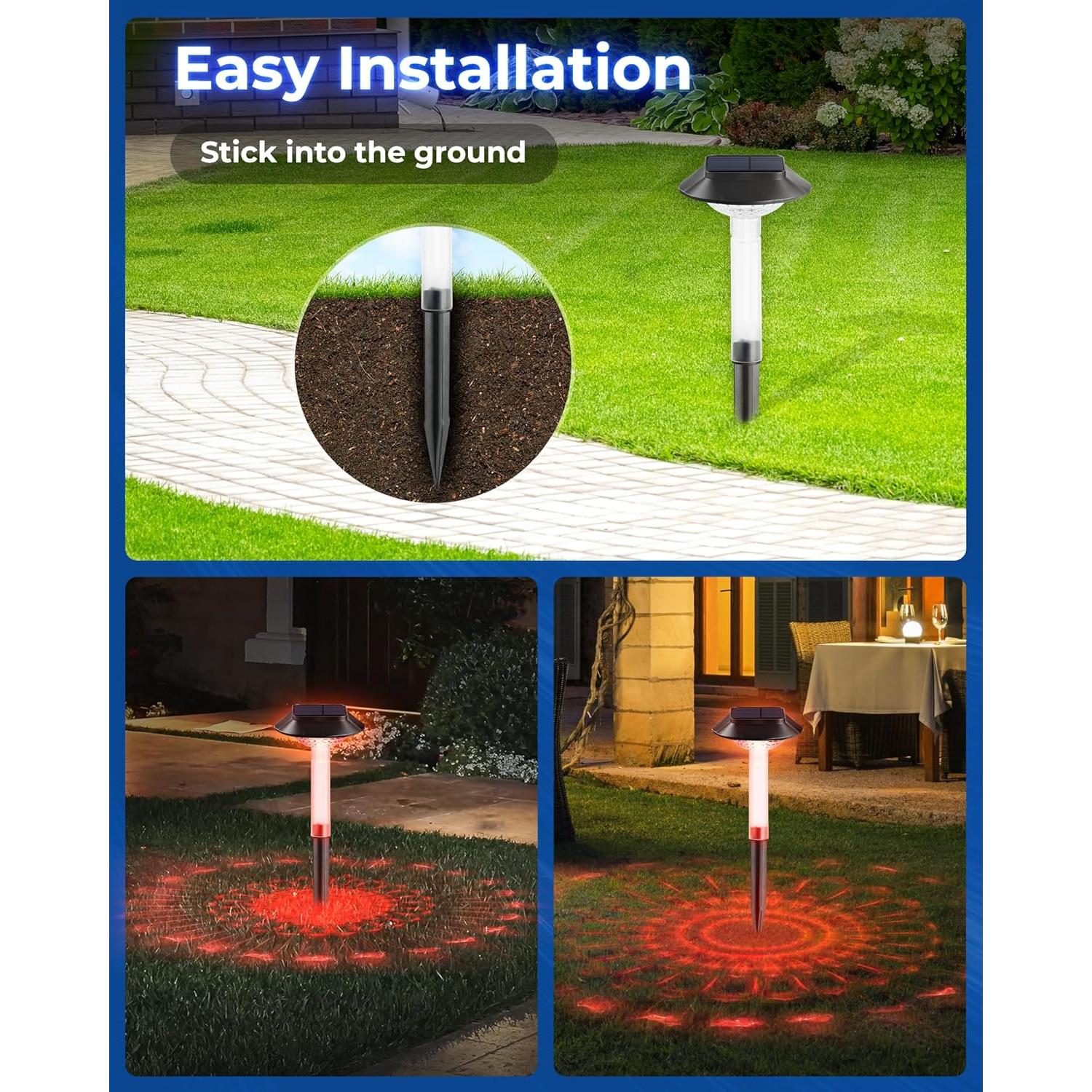 Luces Solares de Camino ALEPOD RGB - Paquete de 8 IP68