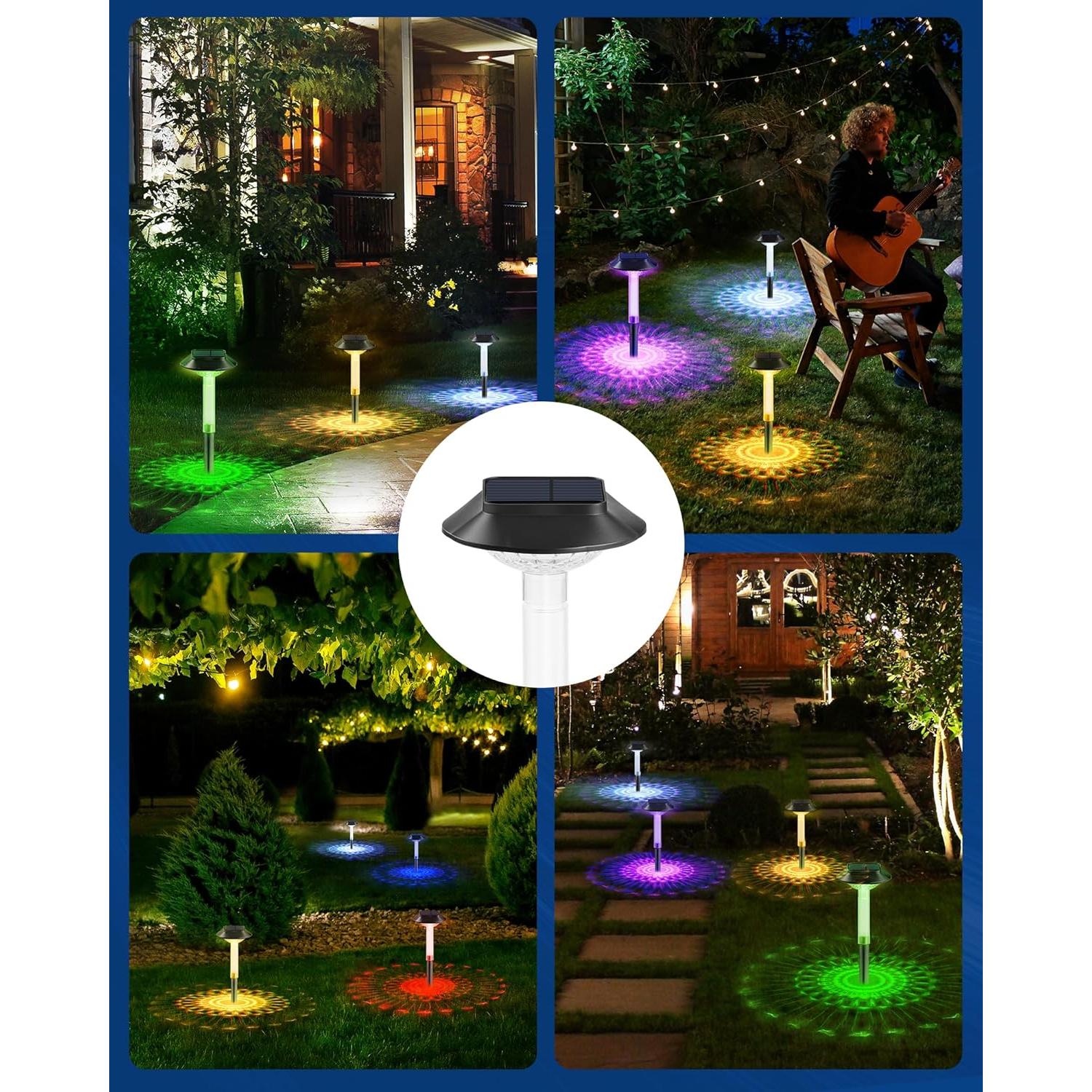 Luces Solares de Camino ALEPOD RGB - Paquete de 8 IP68